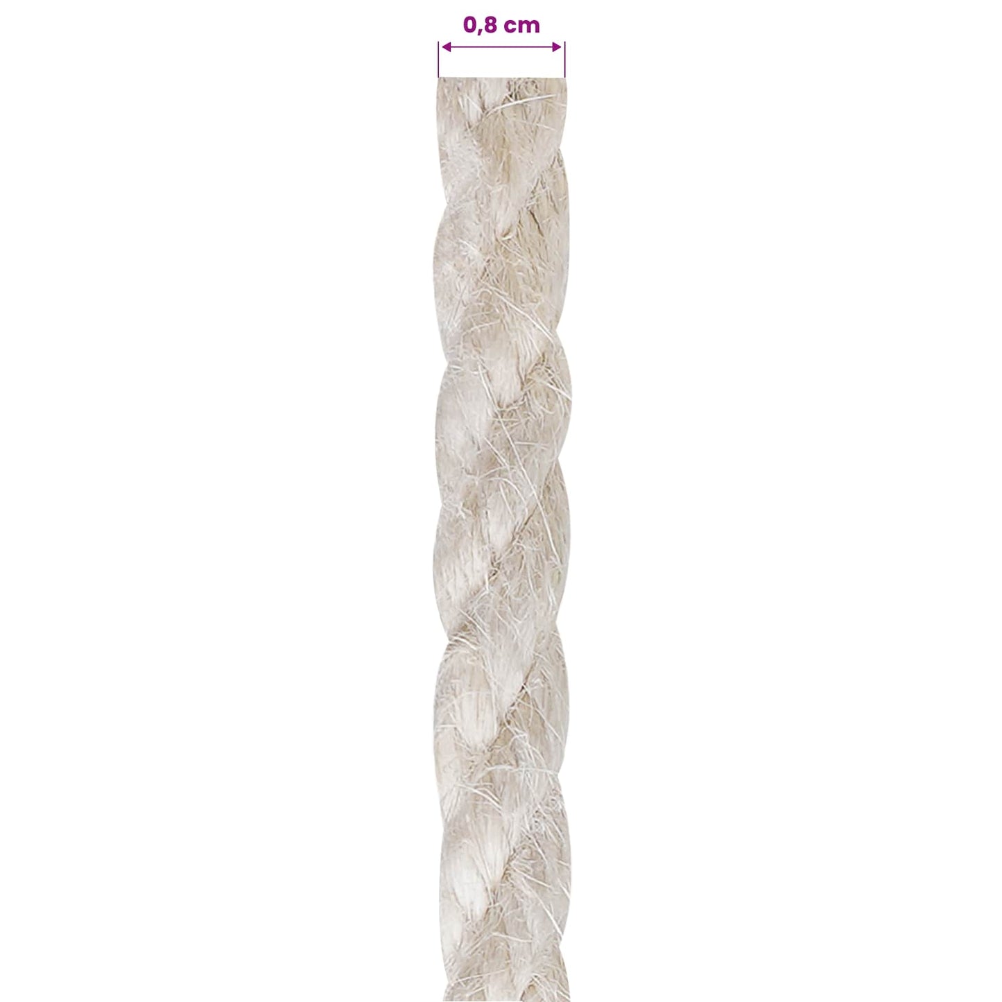 Jute tau 8 Hvit 100% Tossa jute