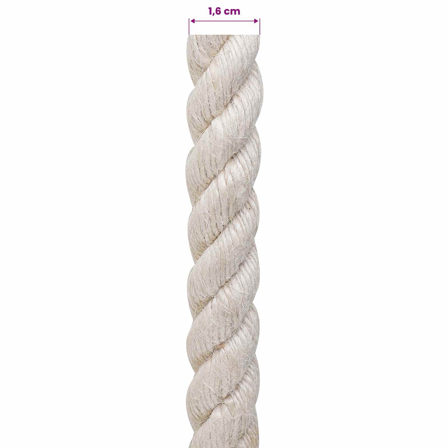 Jute tau 16 Hvit 100% Tossa jute