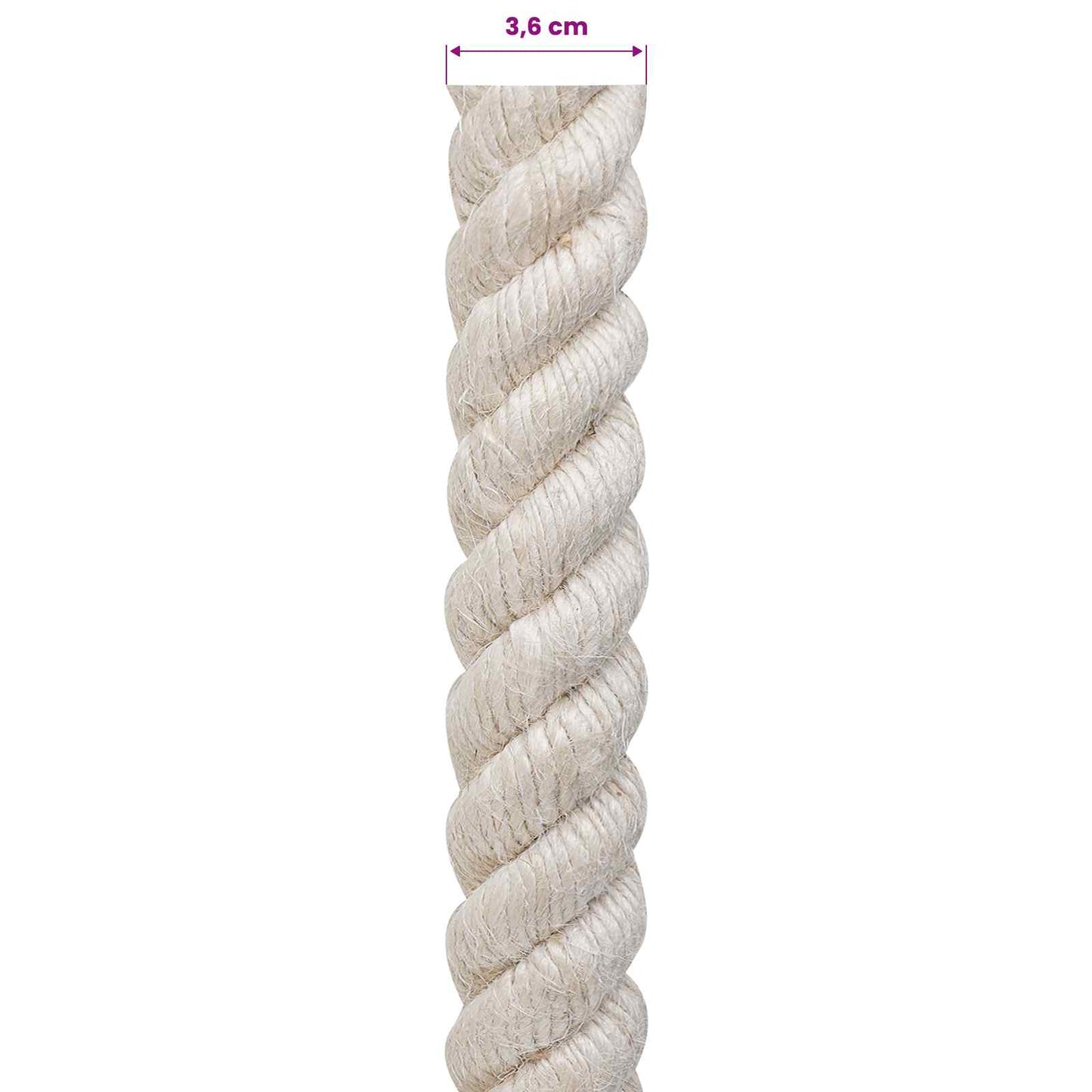 Jute tau 36 Hvit 100% Tossa jute