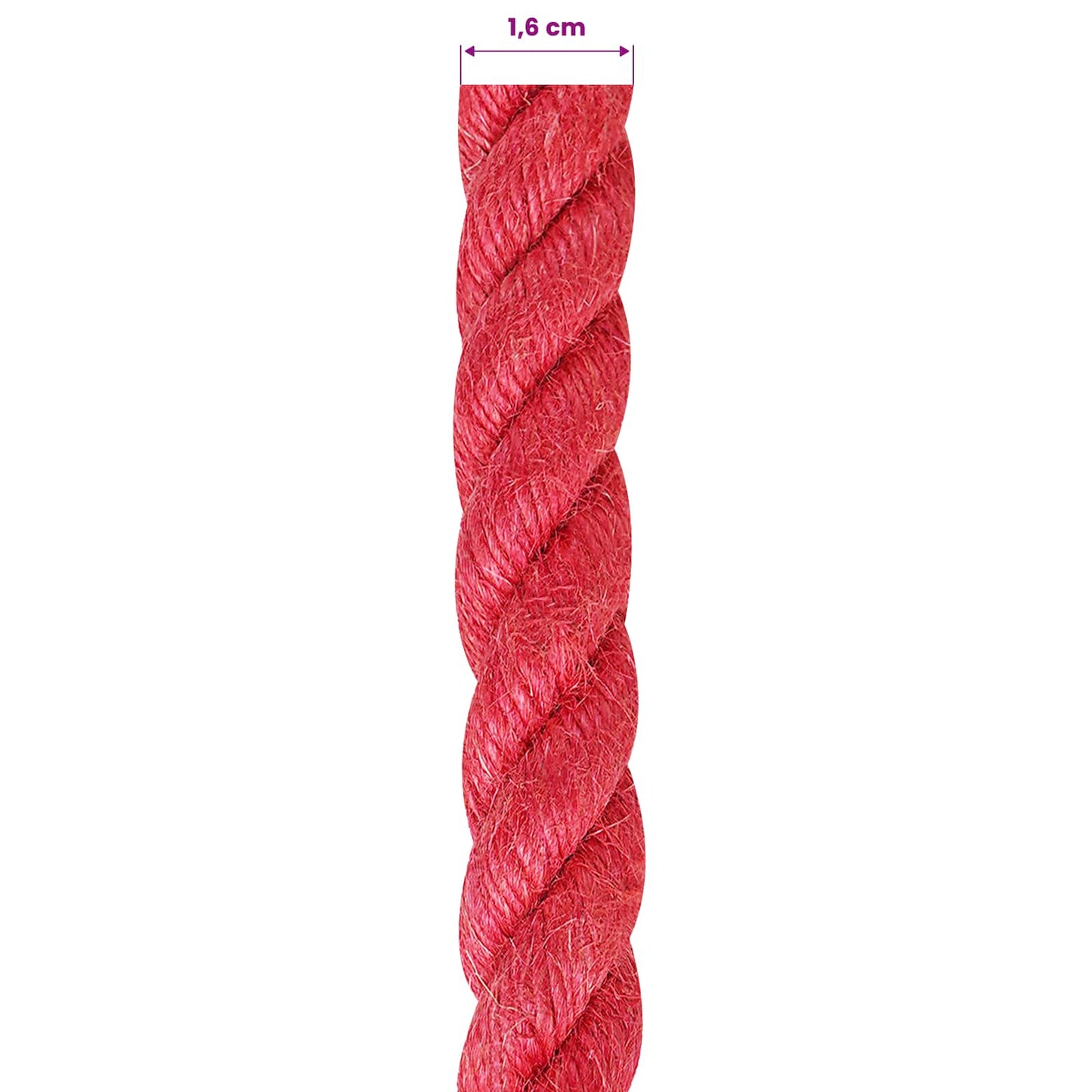 Jute tau Rød 100% Tossa jute