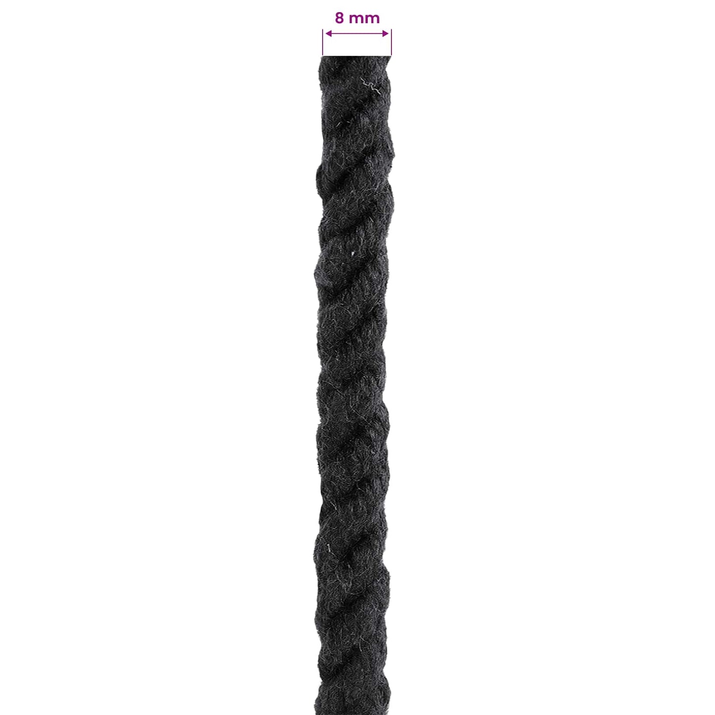 Tau Svart 0,8 x 0,8 x 25000 cm Bomull