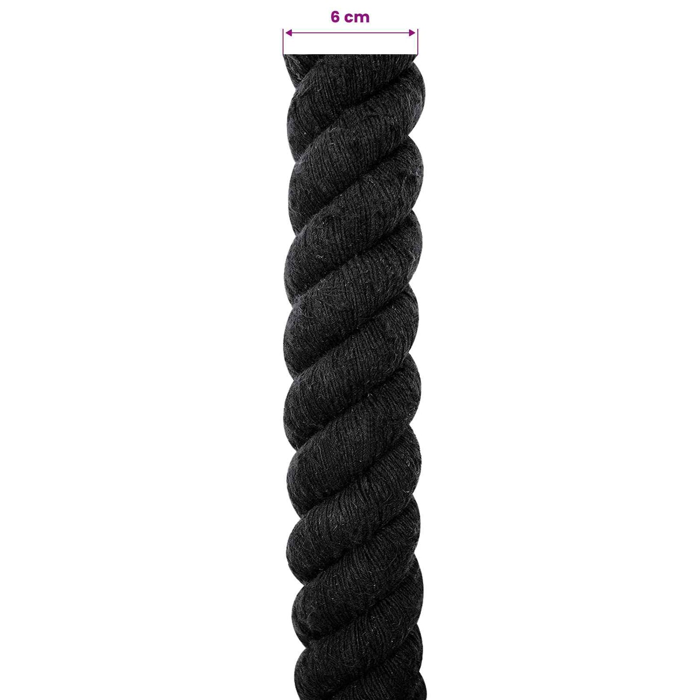 Tau Svart 6 x 6 x 1000 cm Bomull