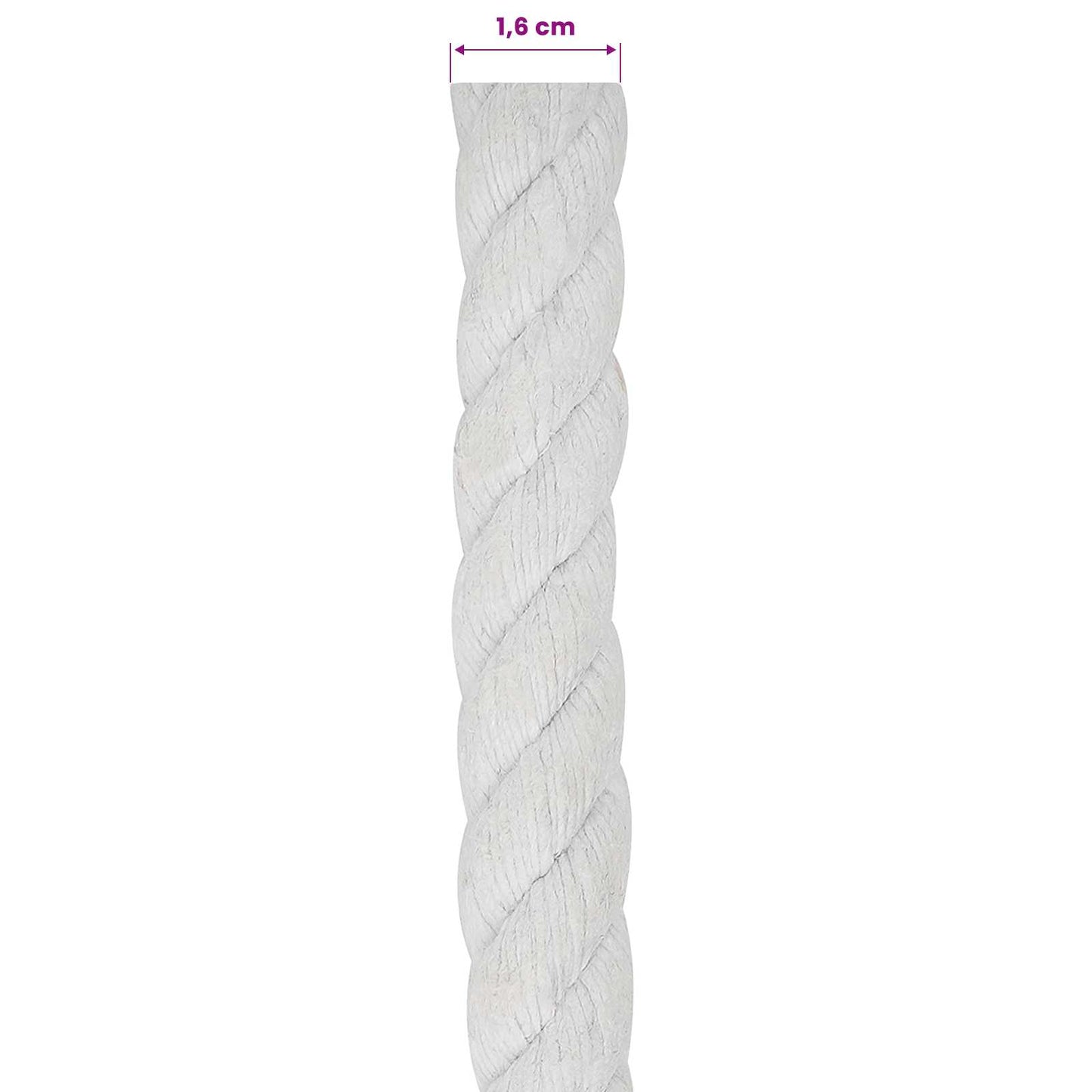Tau Hvit 1,6 x 1,6 x 5000 cm Bomull
