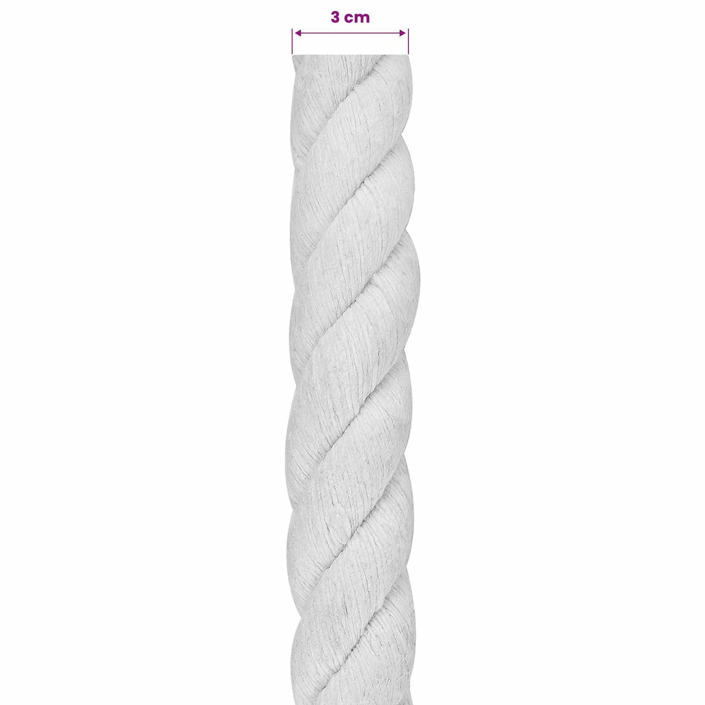 Tau Hvit 3 x 3 x 5000 cm Bomull