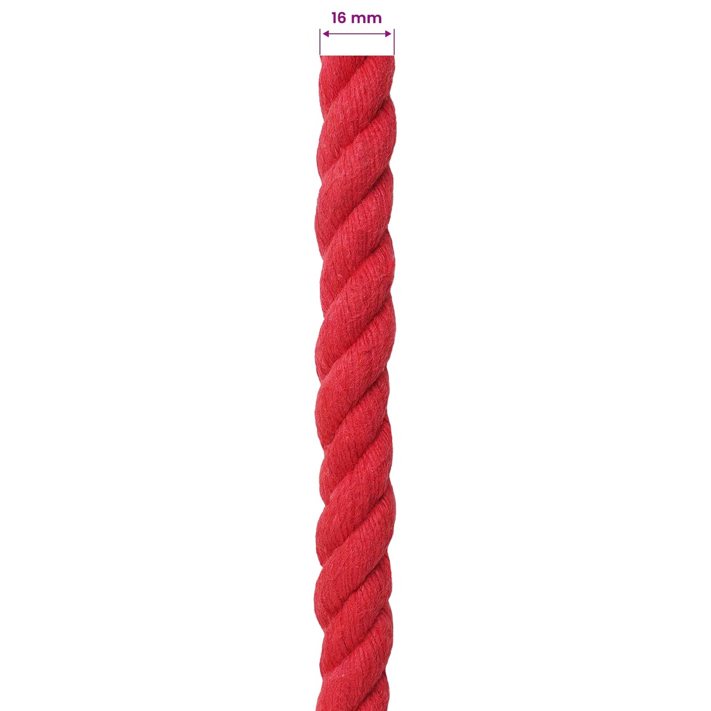 Tau Rød 1,6 x 1,6 x 2500 cm Bomull