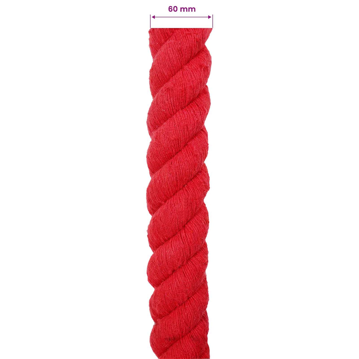 Tau Rød 6 x 6 x 500 cm Bomull
