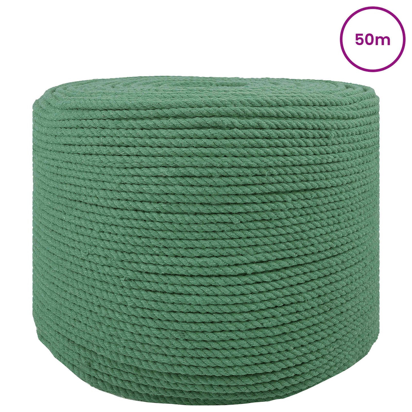 Bomull Tau 6 mm 50 m Grønn 100% Bomull