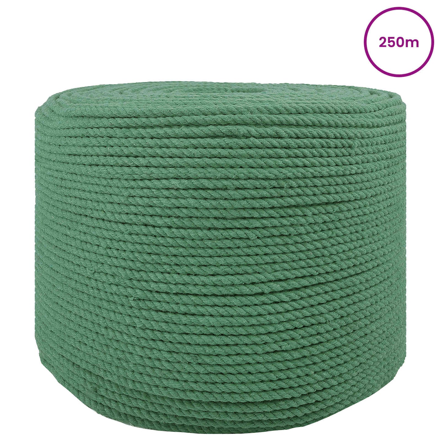 Bomull Tau 8 mm 250 m Grønn 100% Bomull