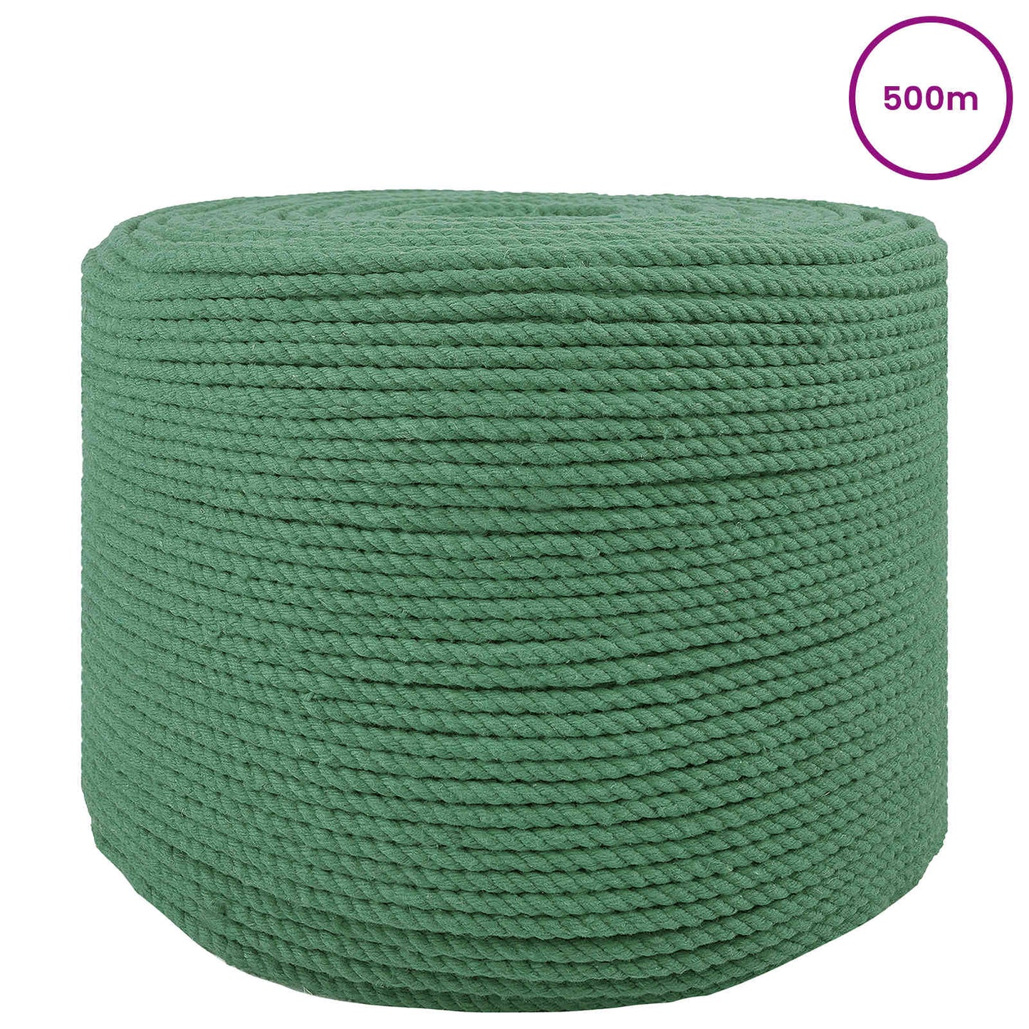 Bomull Tau 8 mm 500 m Grønn 100% Bomull