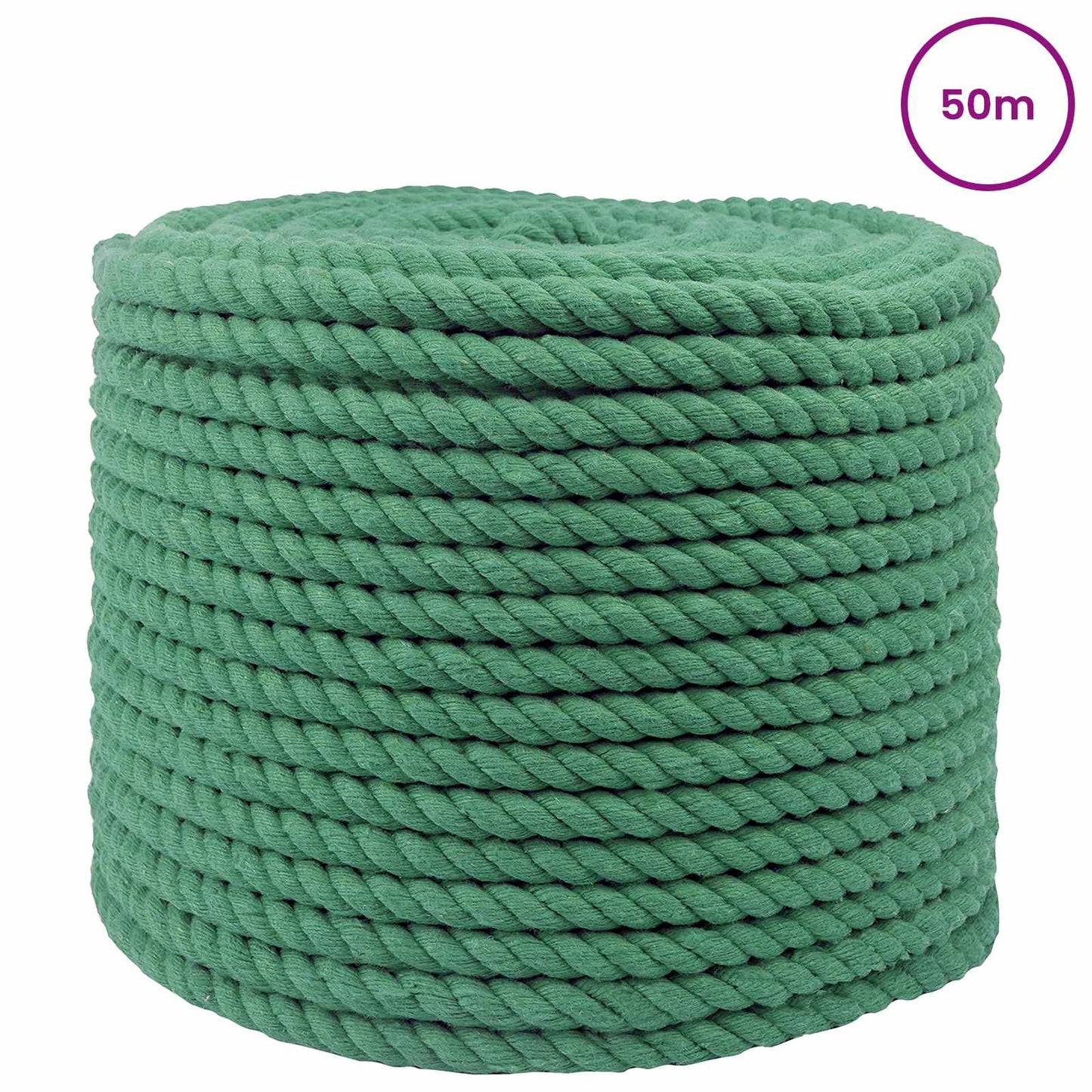 Bomull Tau 14 mm 50 m Grønn 100% Bomull