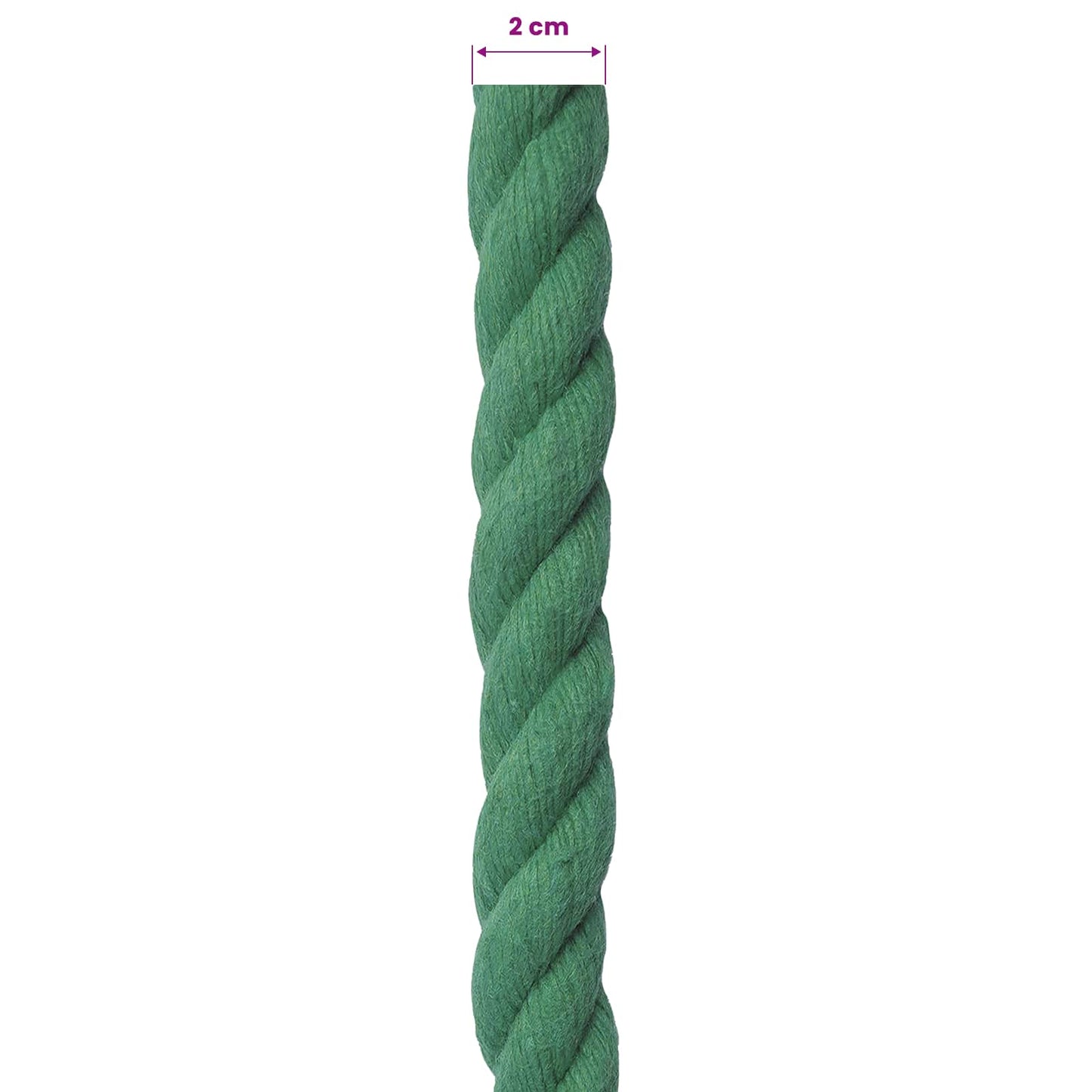 Bomull Tau 20 mm 50 m Grønn 100% Bomull