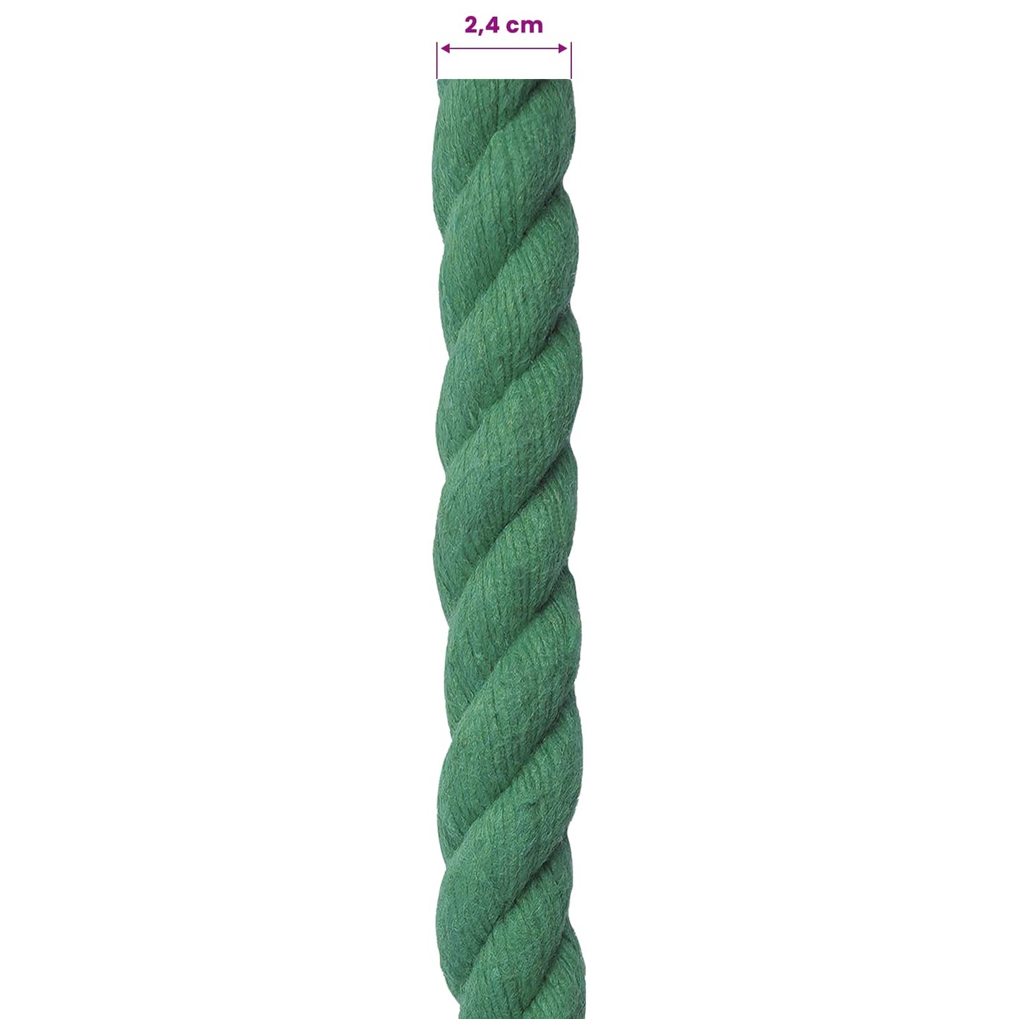 Bomull Tau 24 mm 50 m Grønn 100% Bomull