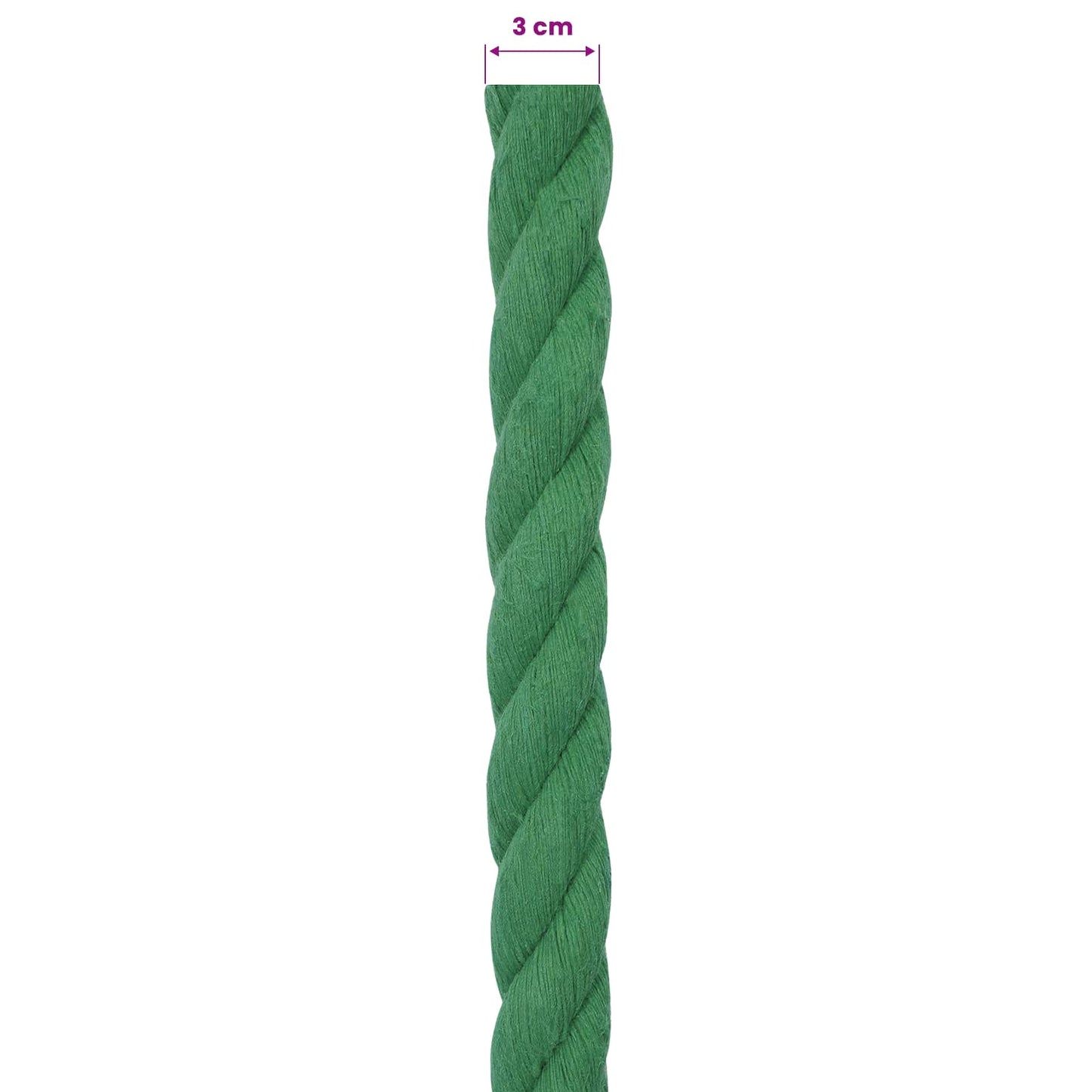 Bomull Tau 30 mm 10 m Grønn 100% Bomull
