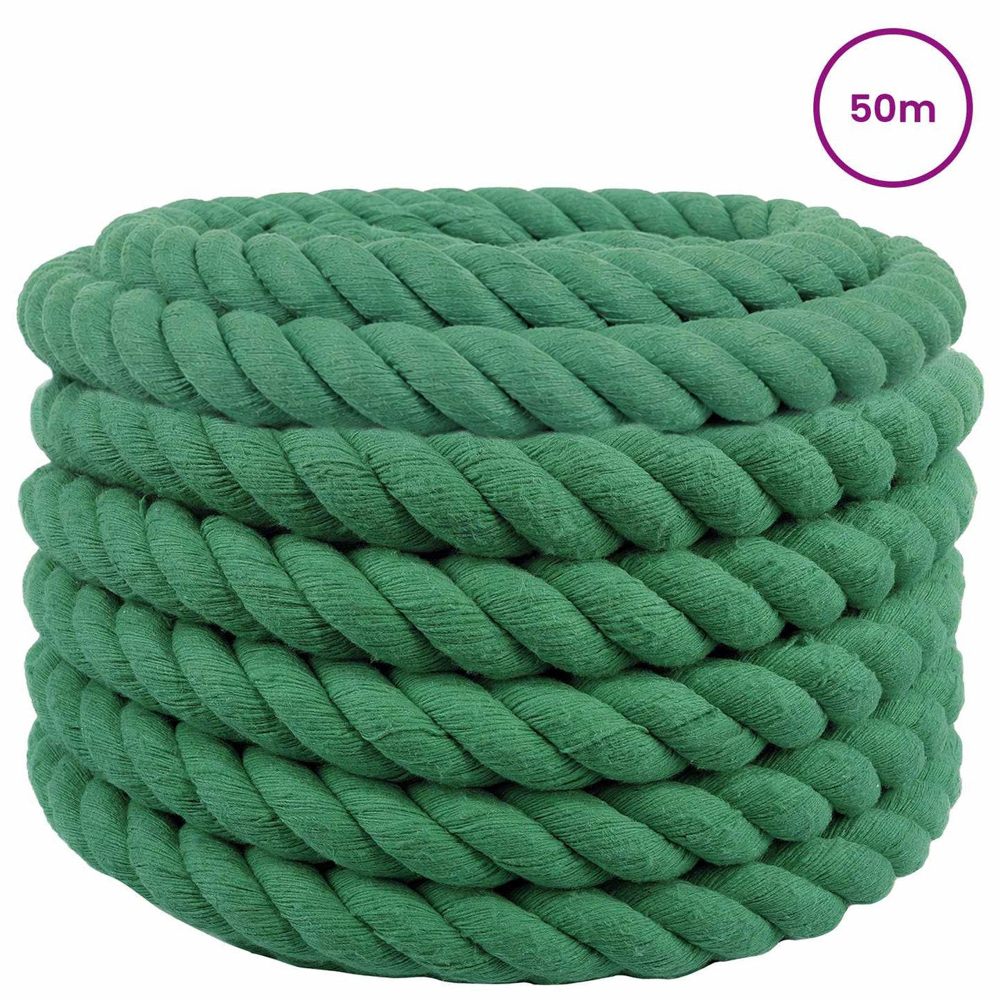 Bomull Tau 30 mm 50 m Grønn 100% Bomull