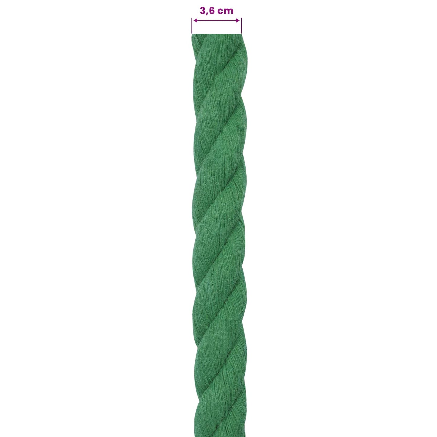 Bomull Tau 36 mm 5 m Grønn 100% Bomull