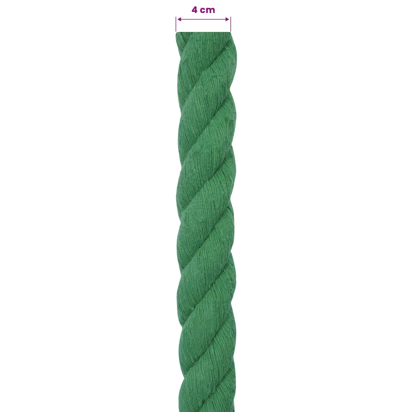 Bomull Tau 40 mm 10 m Grønn 100% Bomull