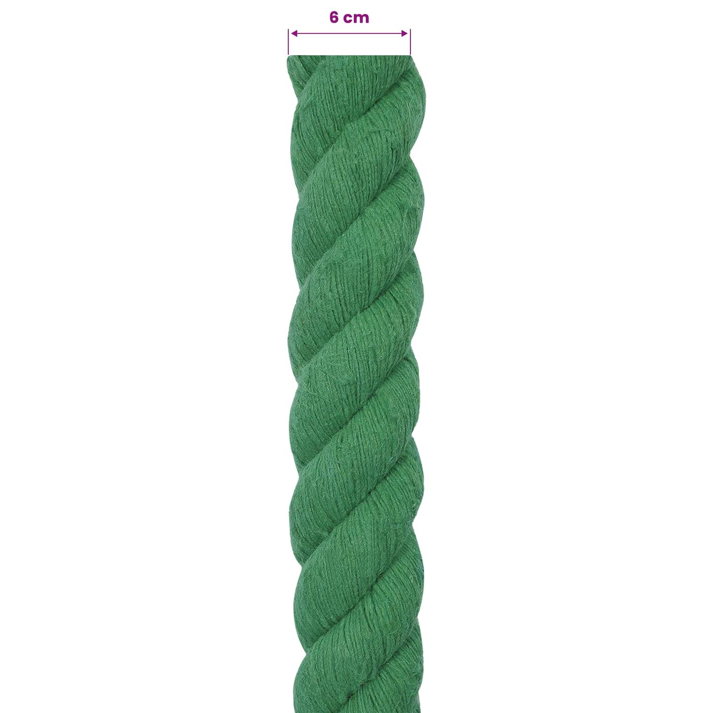 Bomull Tau 60 mm 5 m Grønn 100% Bomull