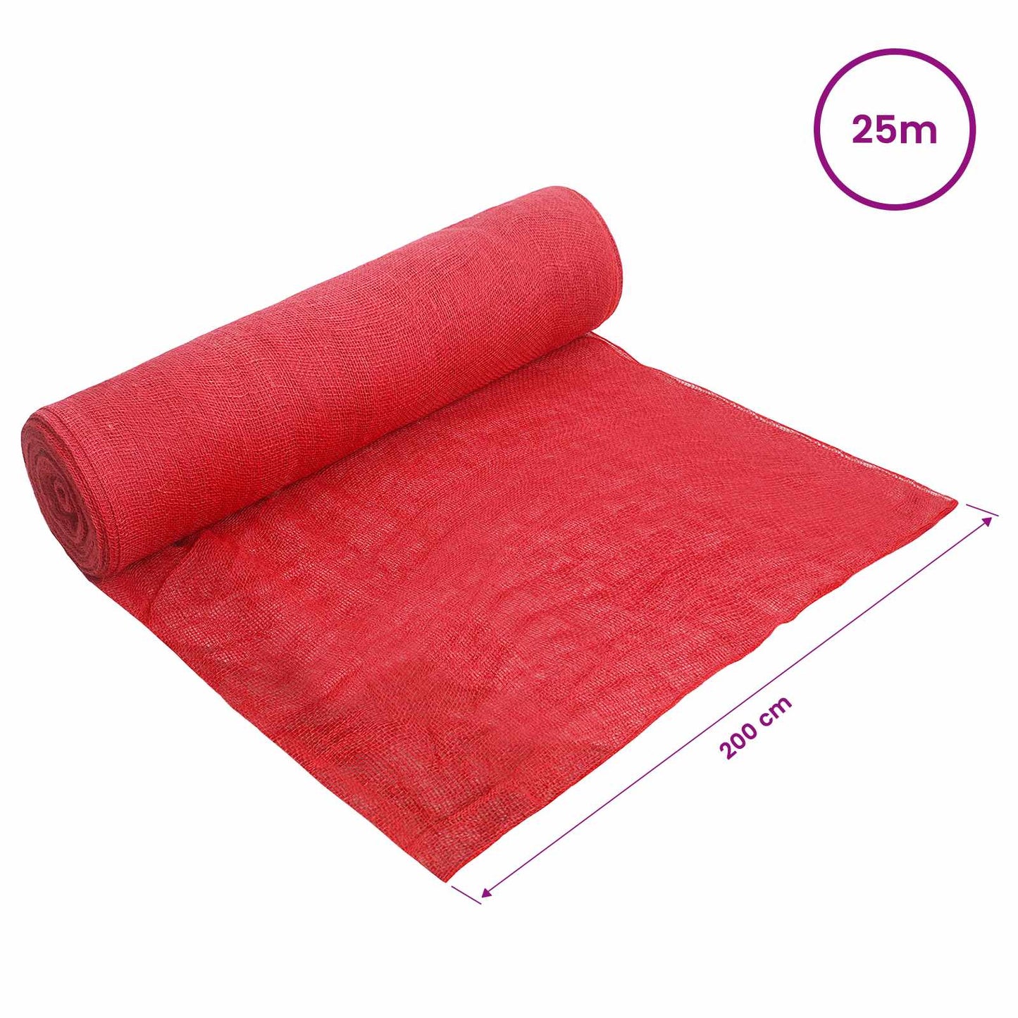 Jute Rull Rød 200 x 2500 cm