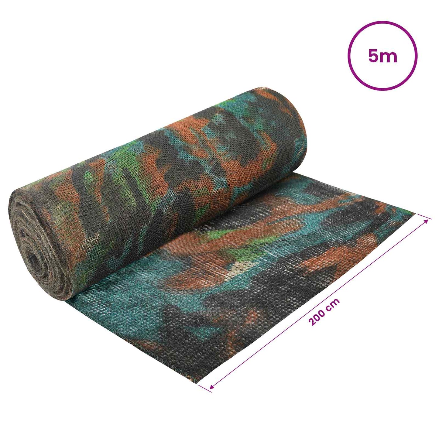 Jute Rull Kamuflasje 200 x 500 cm
