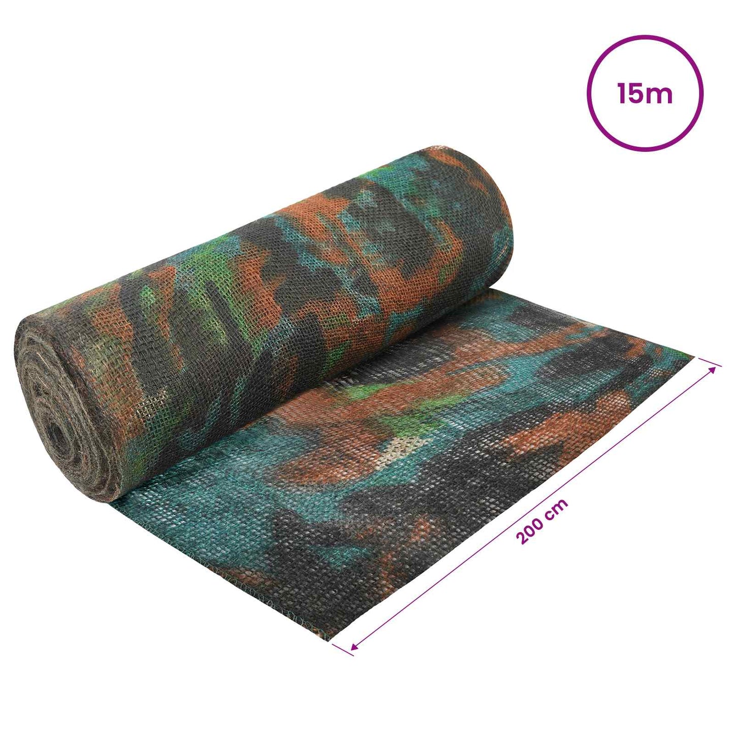 Jute Rull Kamuflasje 200 x 1500 cm