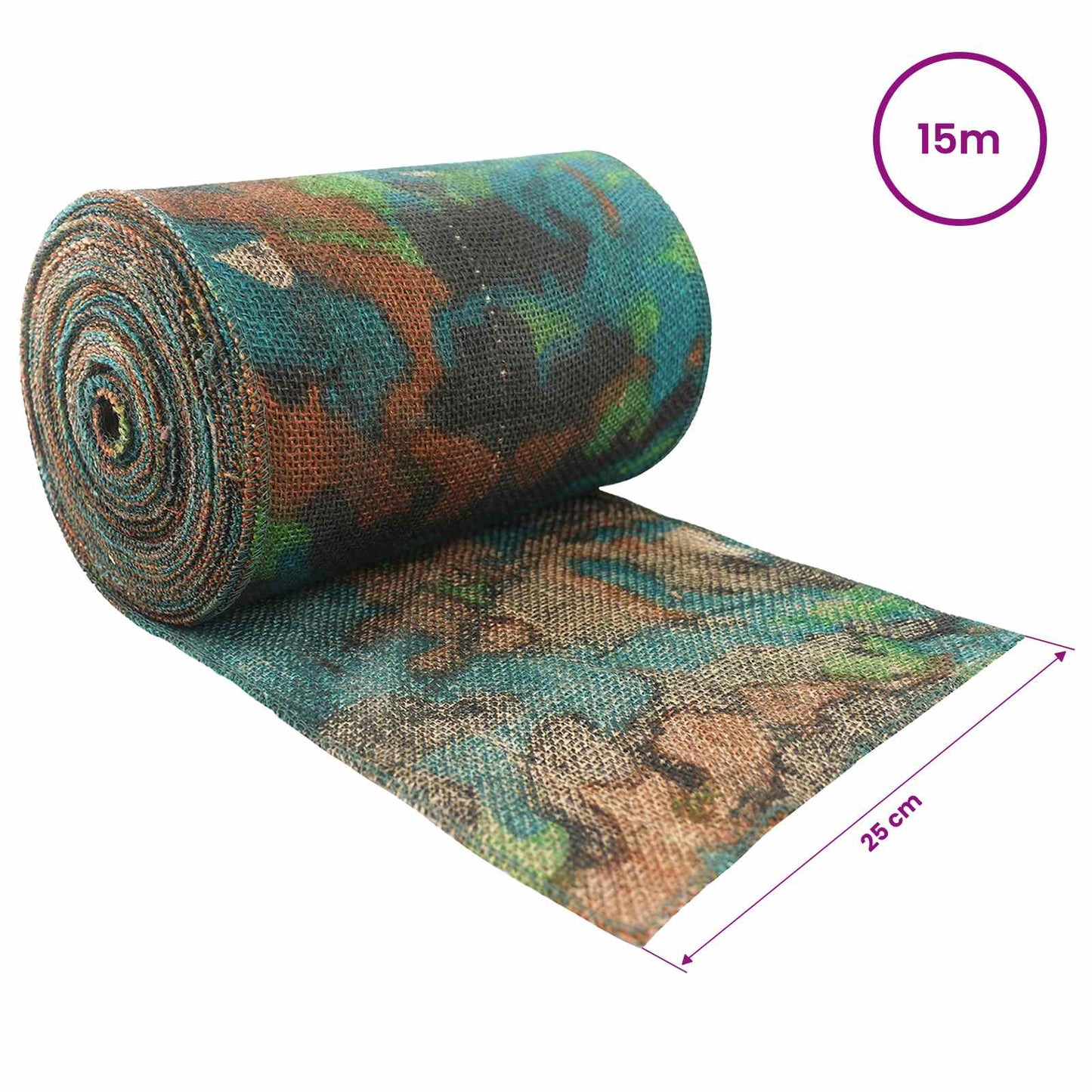 Jute Rull 25 x 1500 cm Kamuflasje