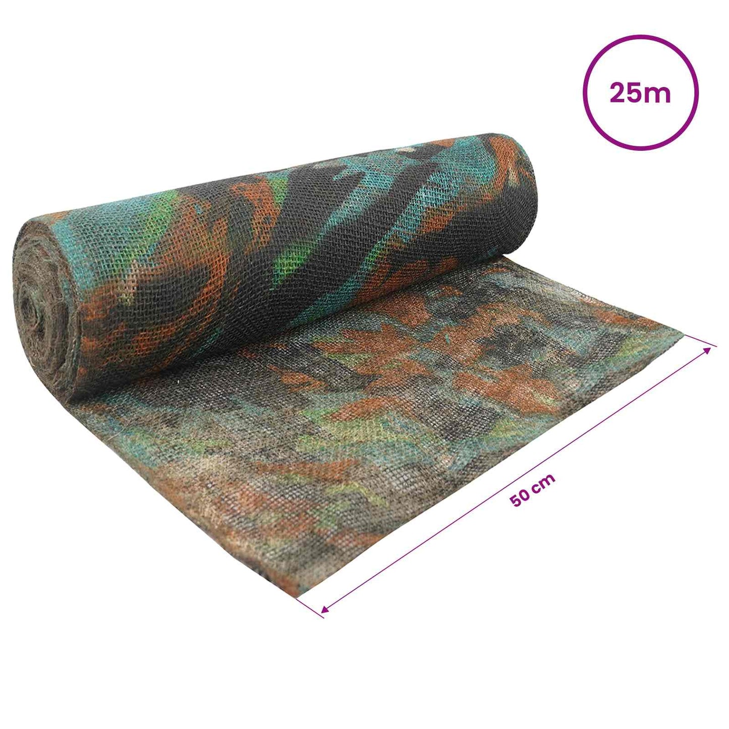 Jute Rull 50 x 2500 cm Kamuflasje