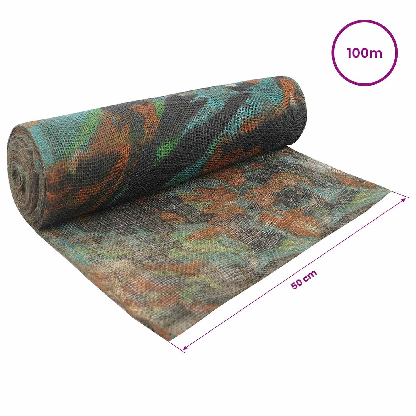 Jute Rull 50 x 10000 cm Kamuflasje