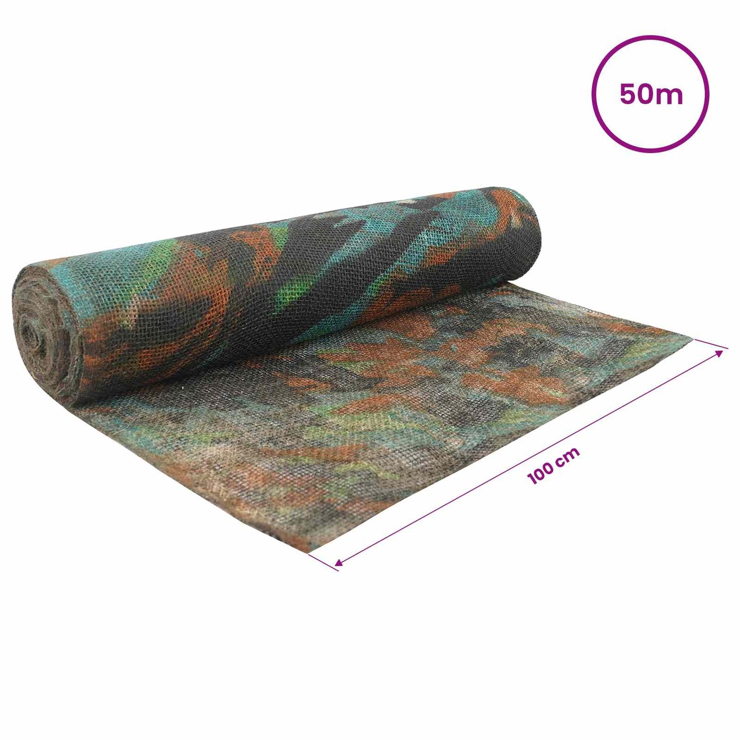 Jute Rull 100 x 5000 cm Kamuflasje