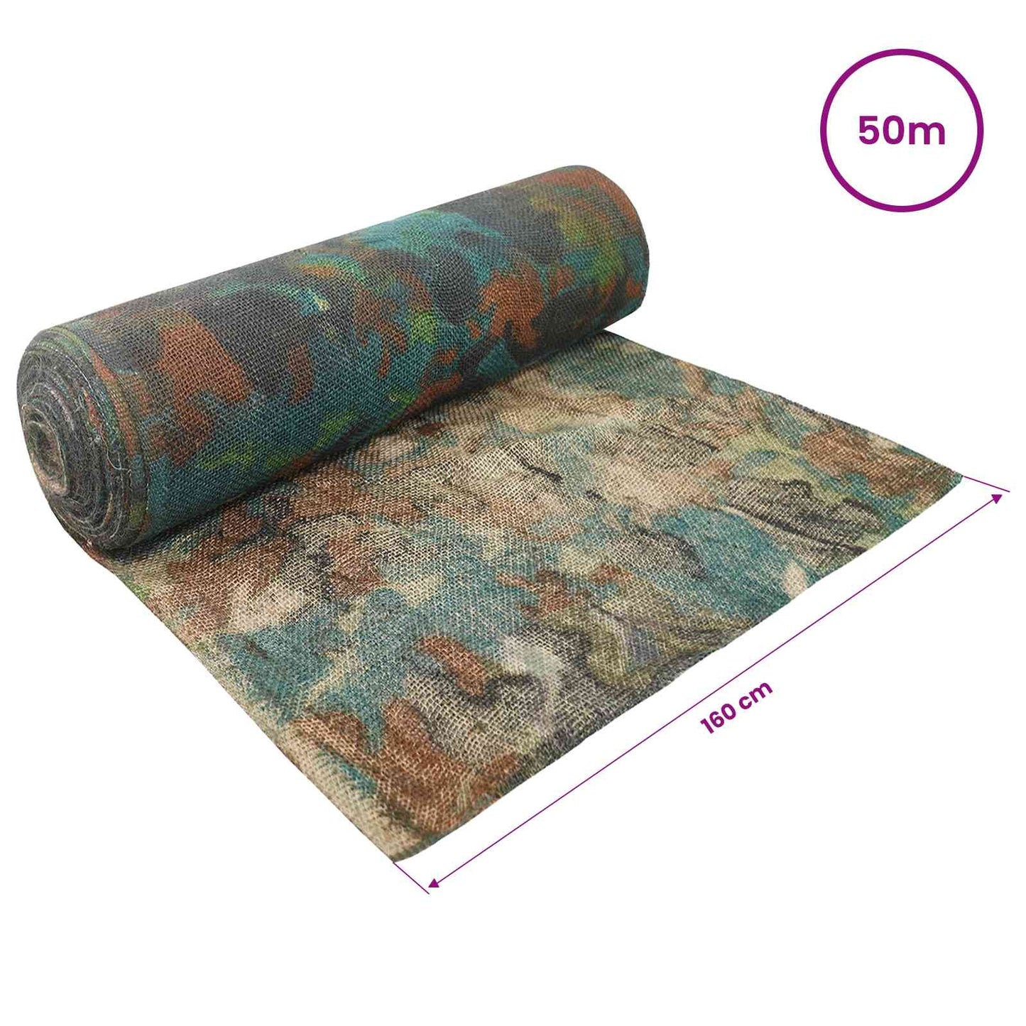 Jute Rull 160 x 5000 cm Kamuflasje