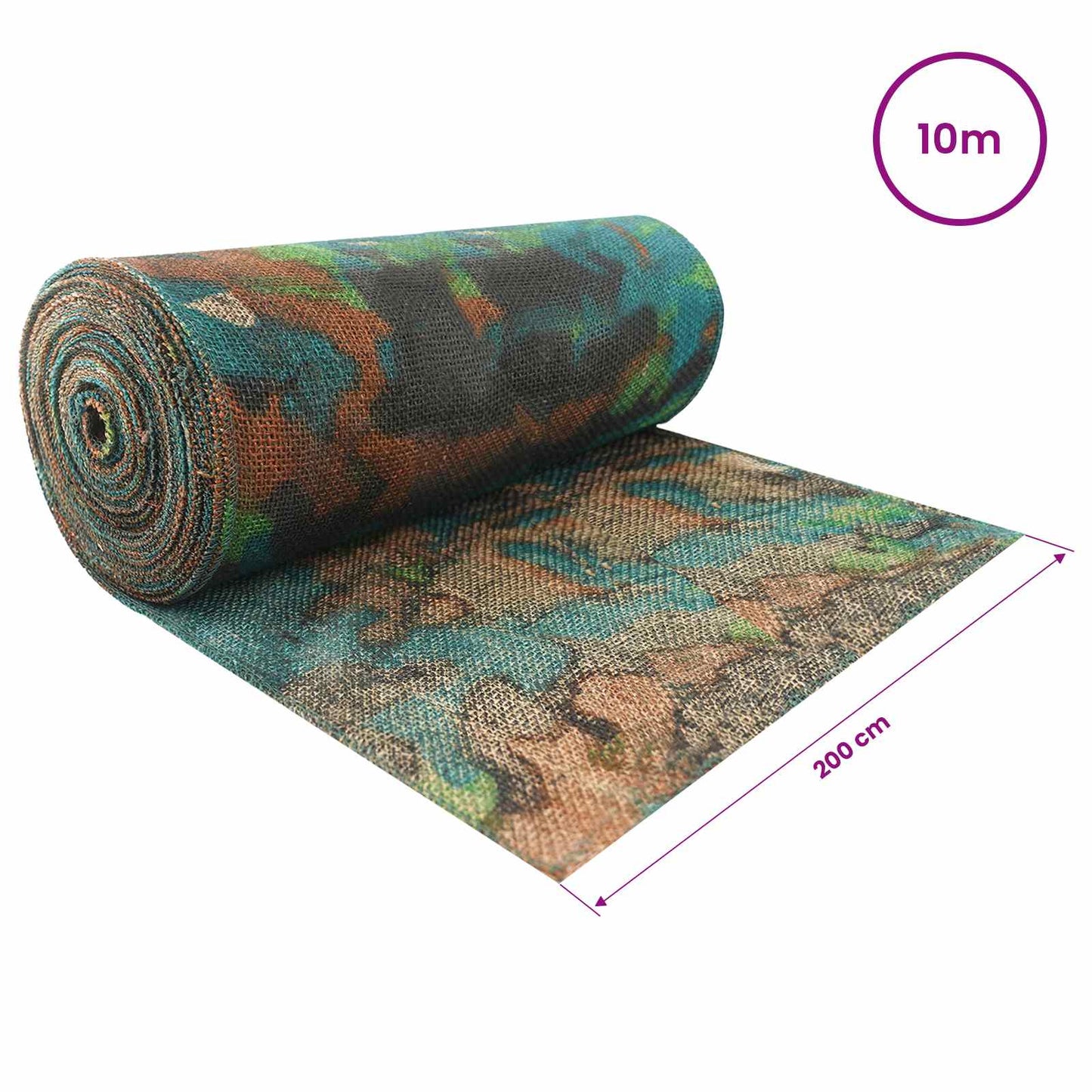 Jute Rull 200 x 1000 cm Kamuflasje