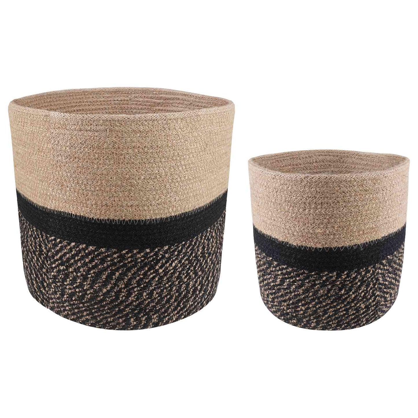 Plantepotte Sett 2 pcs Naturlig og svart Ø 28 x 28 cm