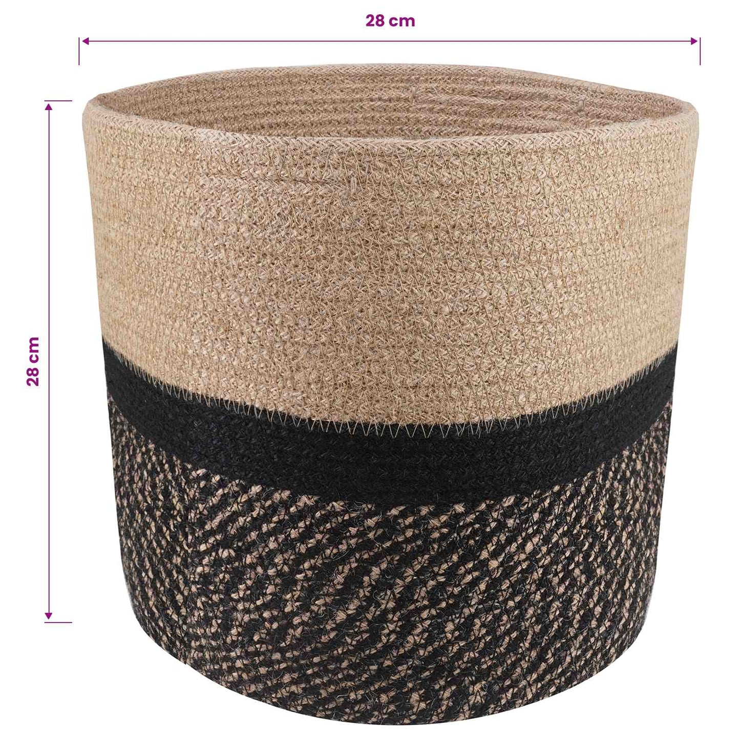 Plantepotte Sett 2 pcs Naturlig og svart Ø 28 x 28 cm