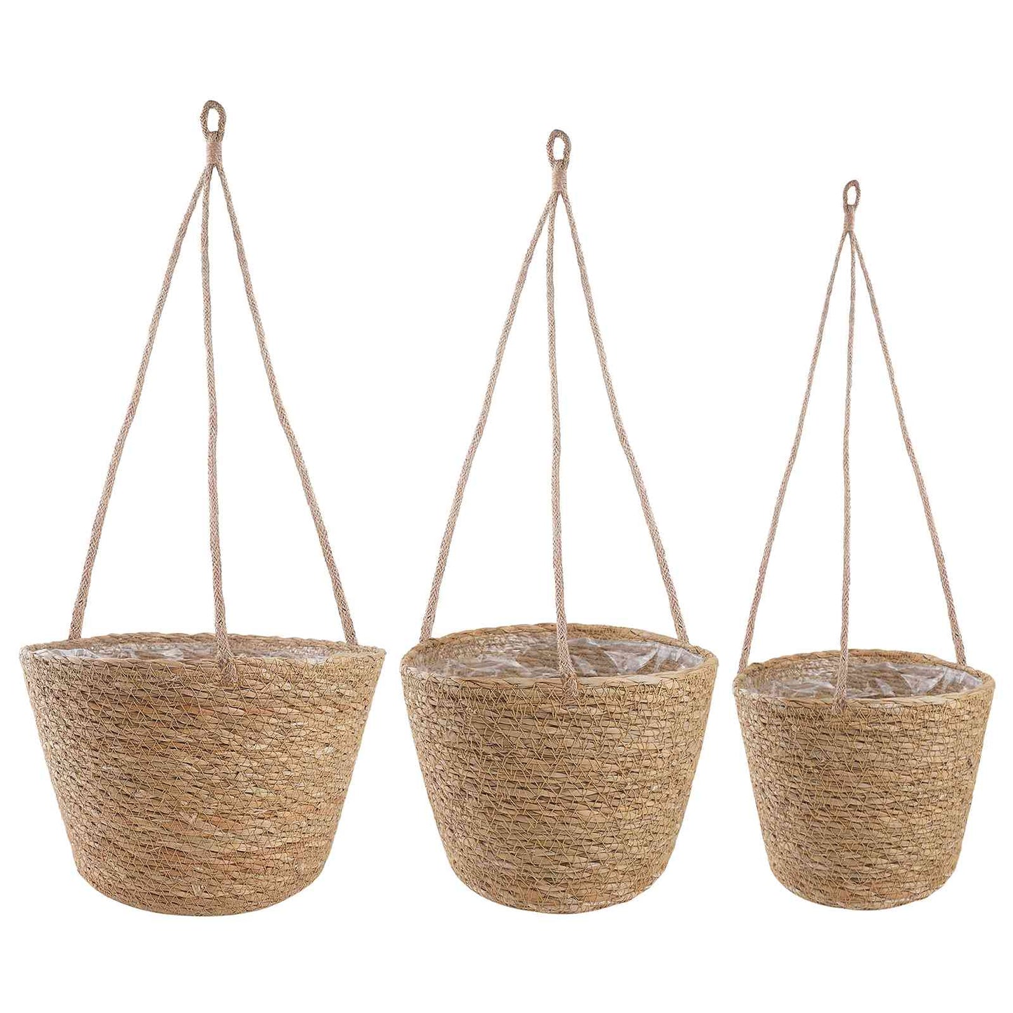 Sjøgress plantekurver 3 pcs Naturlig Ø26 x 19 cm 100% sjøgress