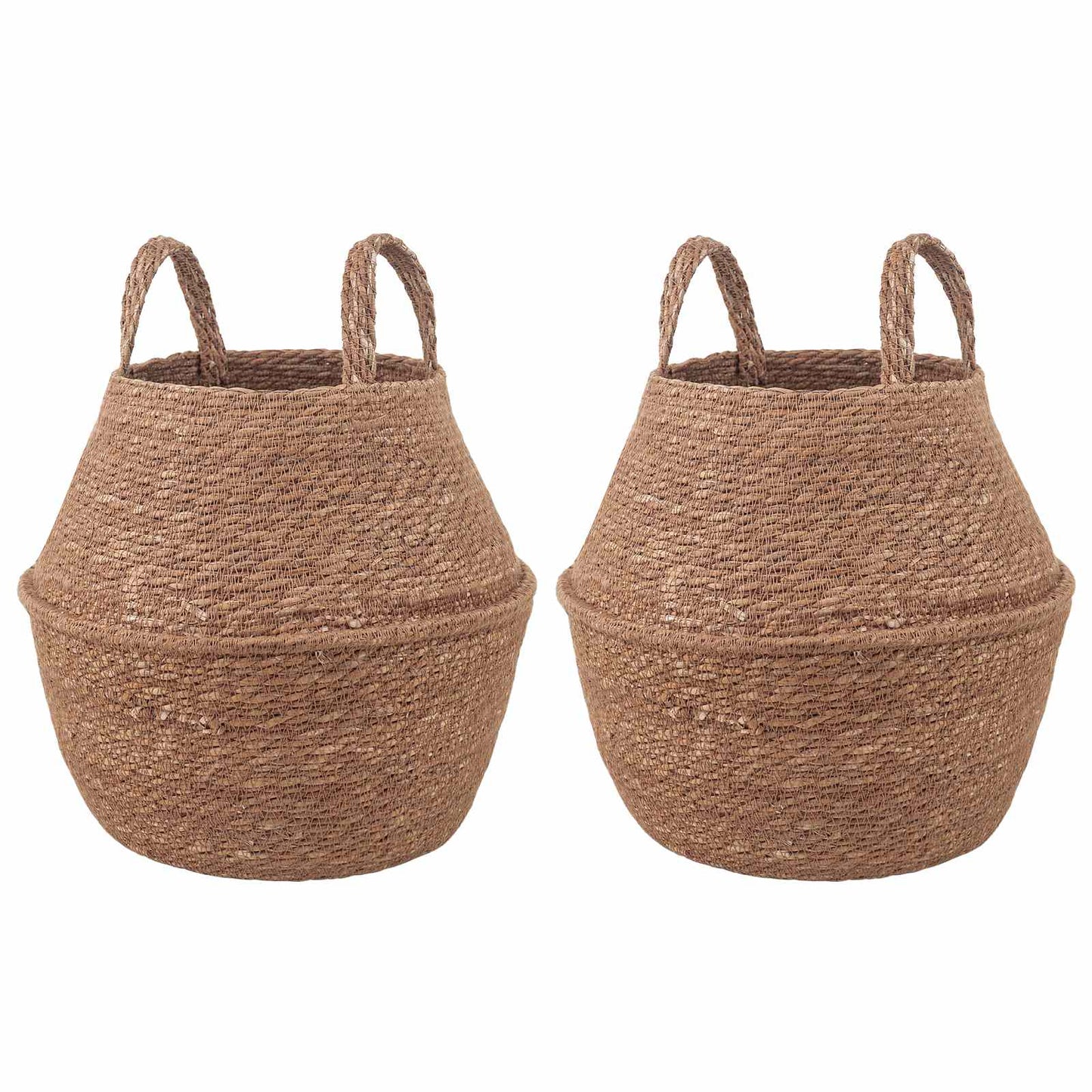 Blomsterkrukke med håndtak 2 pcs Naturlig Ø 22 x 20 cm