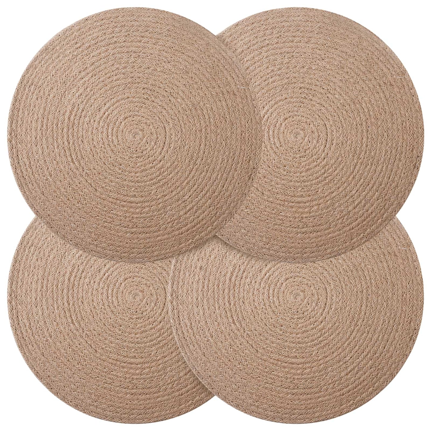 Jute Placemets 4 pcs Naturlig Ø 30 cm 100% Tossa Jute