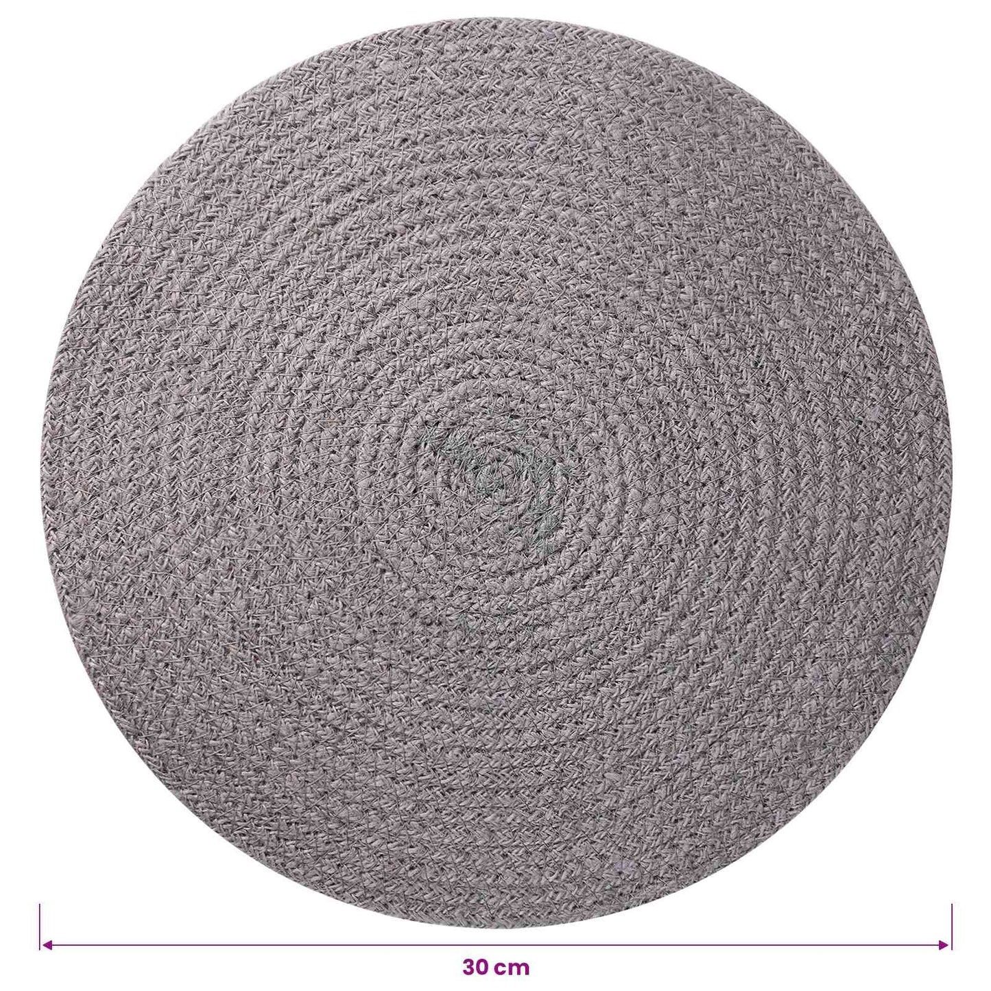 Jute Placemets 12 pcs Grå Ø 30 cm 100% Tossa Jute