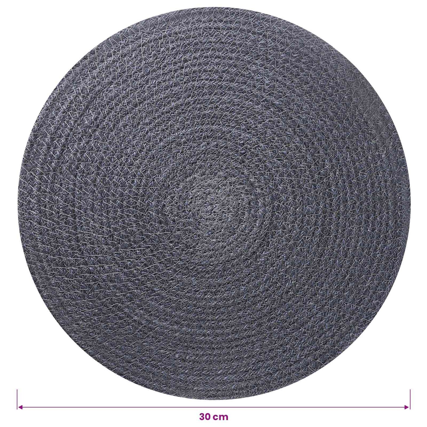 Jute Placemets 4 pcs Mørkegrå Ø 30 cm 100% Tossa Jute