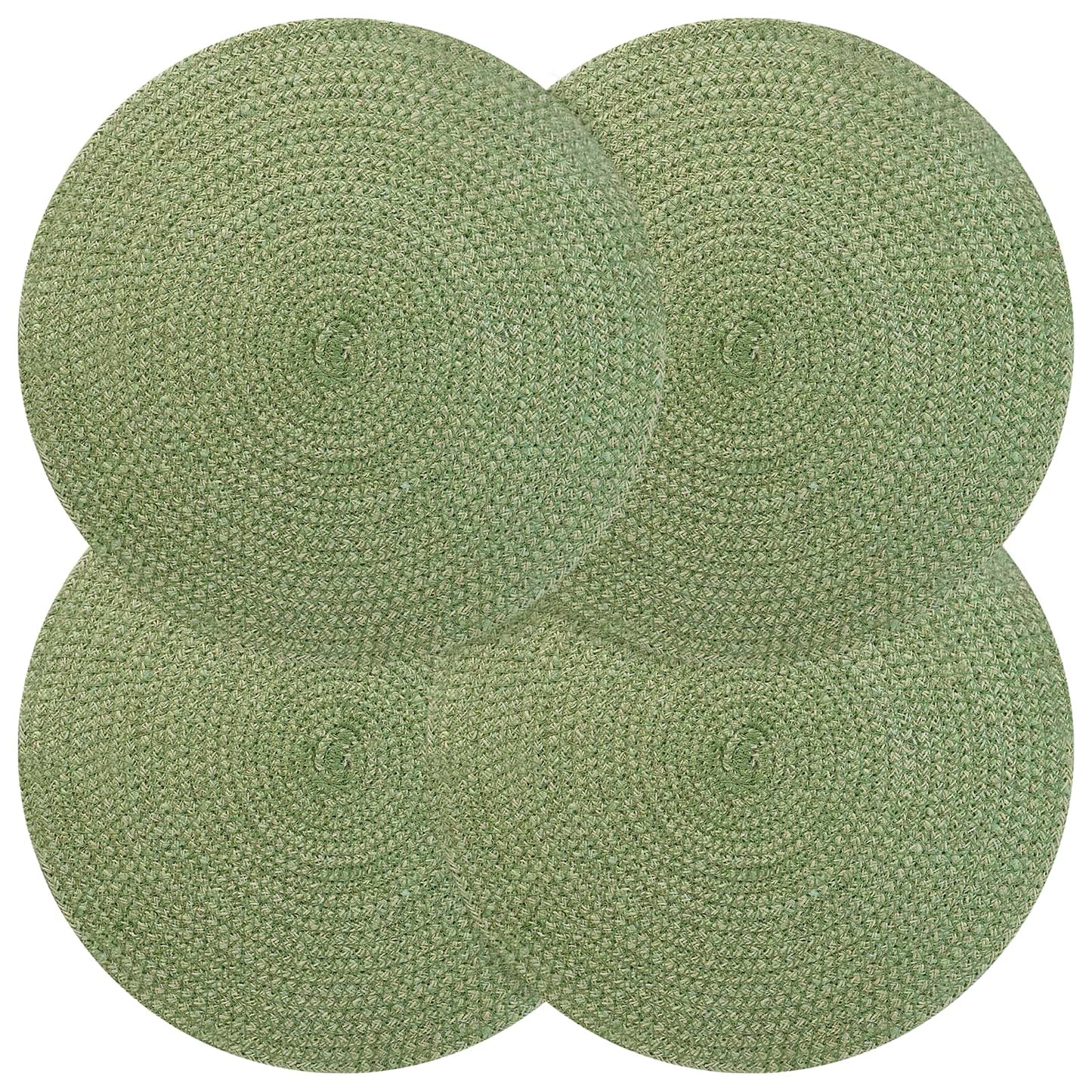 Jute Placemets 4 pcs Olivengrønn Ø 30 cm 100% Tossa Jute