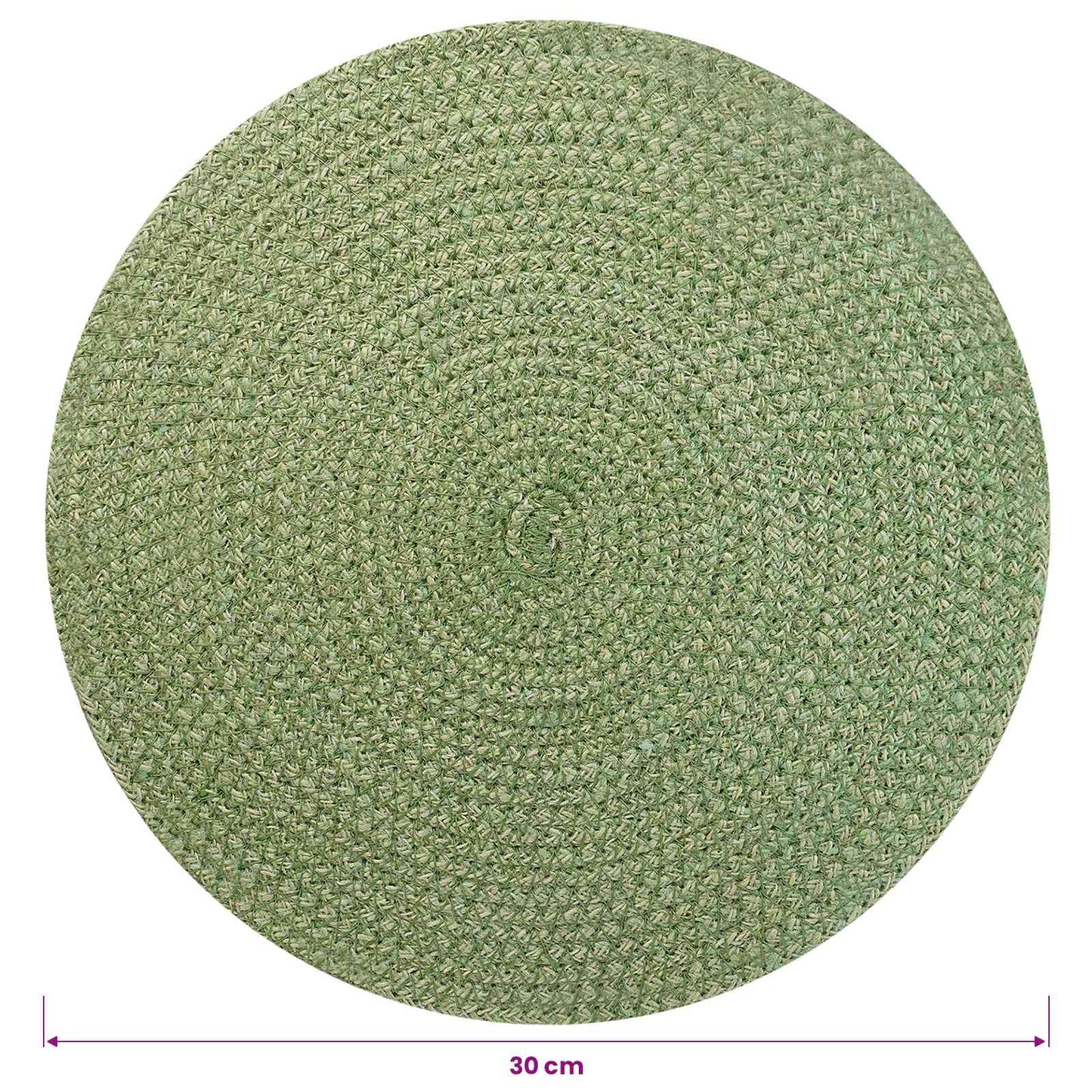 Jute Placemets 6 pcs Olivengrønn Ø 30 cm 100% Tossa Jute