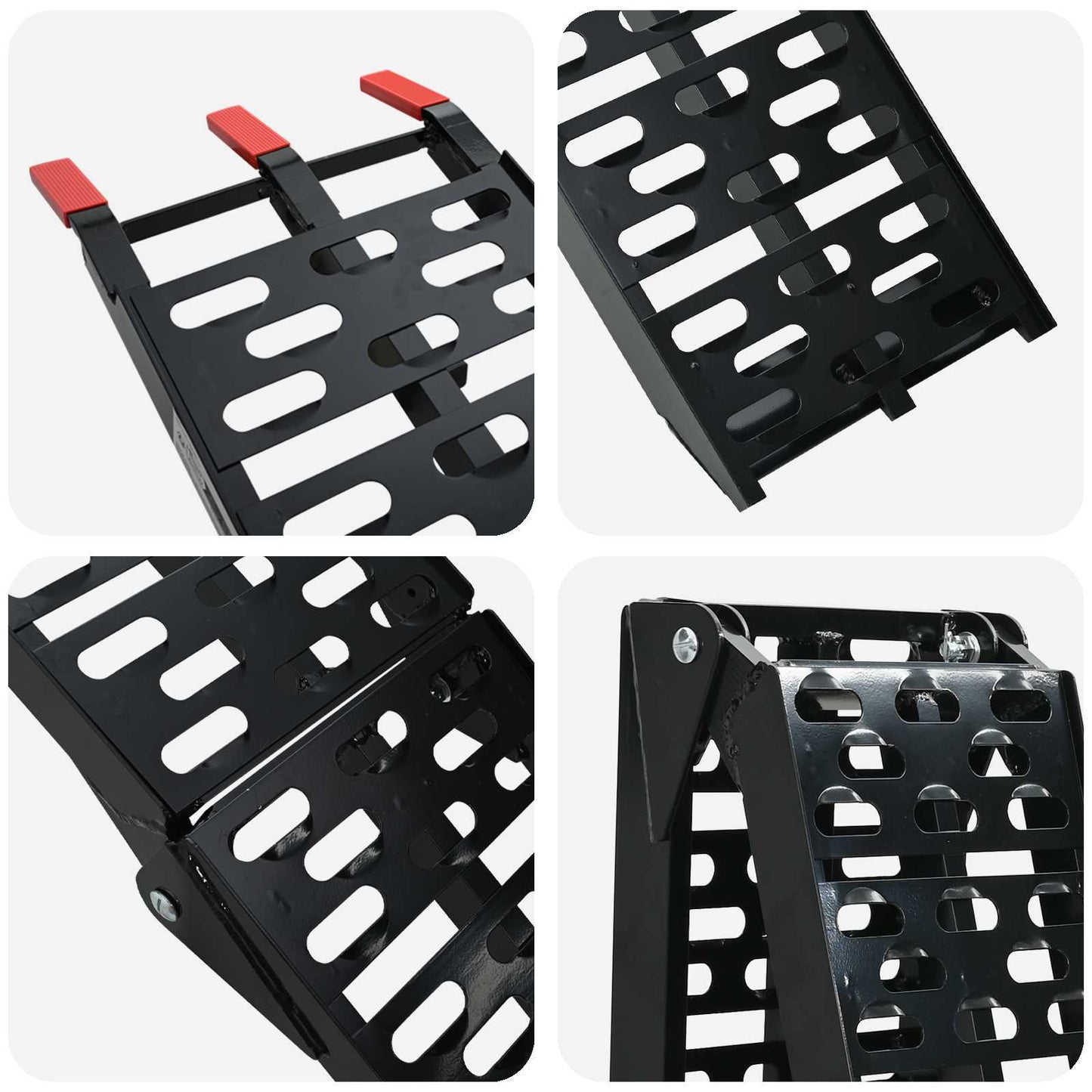 Sammenleggbar motorsykkelrampe 340 kg per rampe 2 pcs Svart