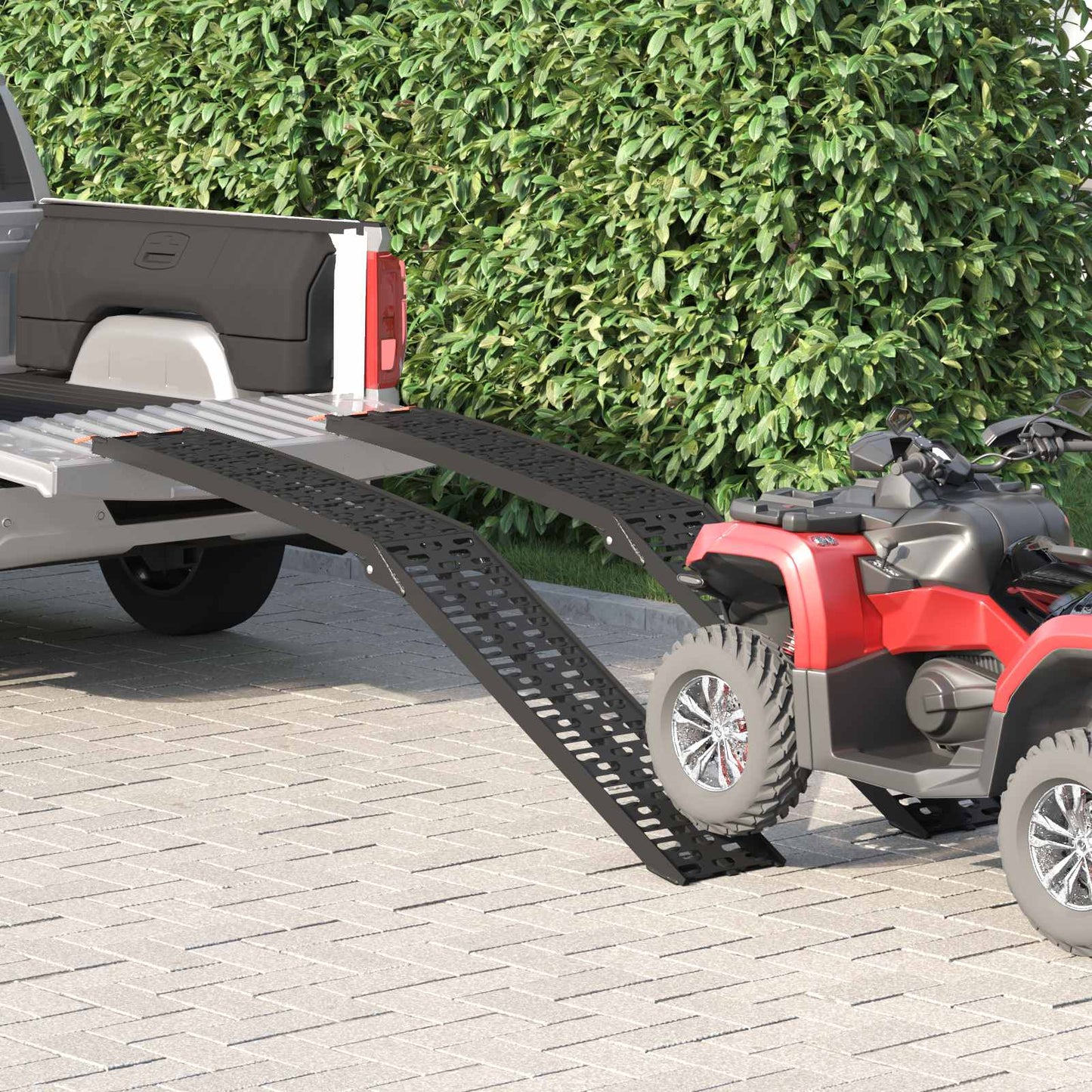 Sammenleggbar motorsykkelrampe 340 kg per rampe 2 pcs Svart