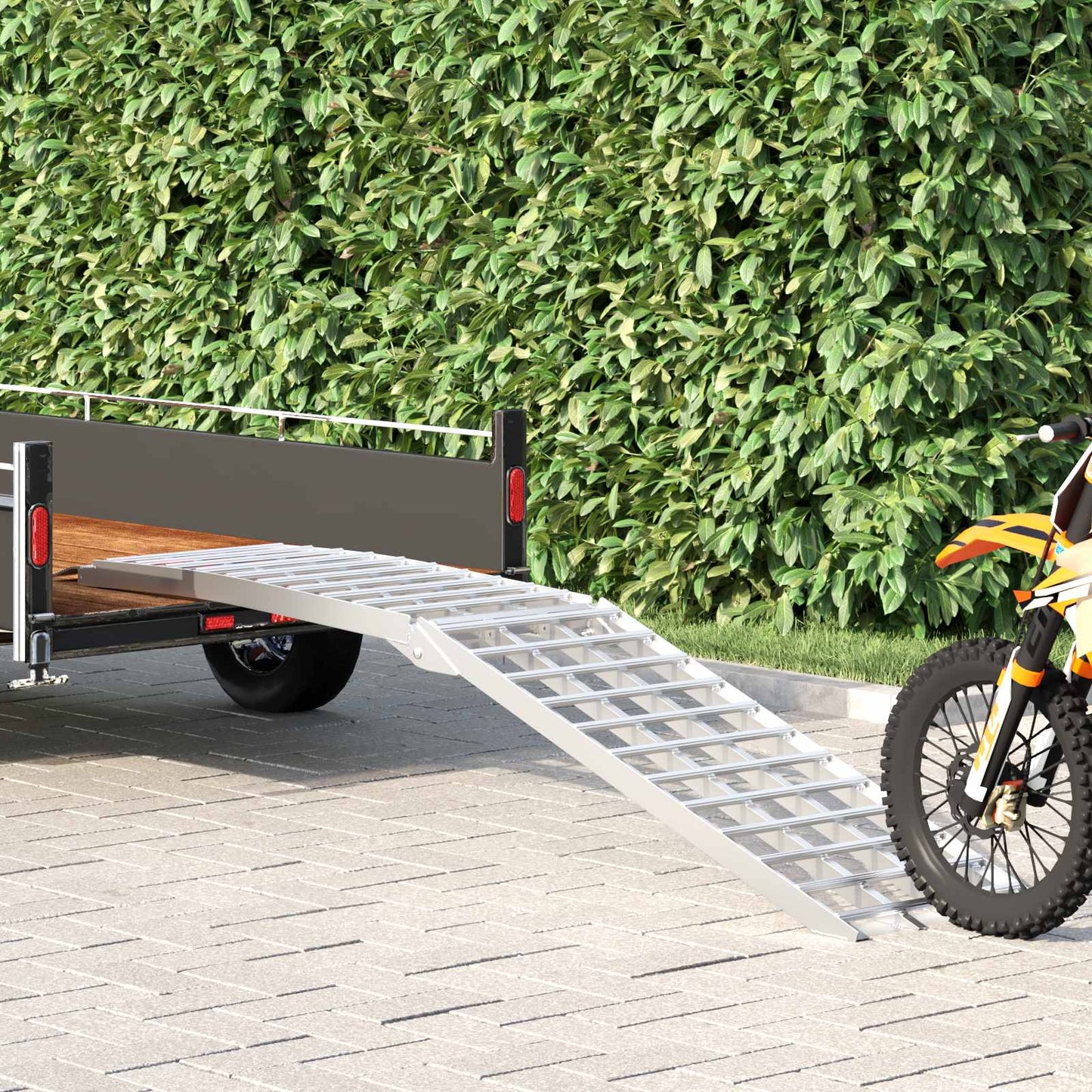 Motorsykkel Rampe 680 kg sølv 680 kg Aluminium