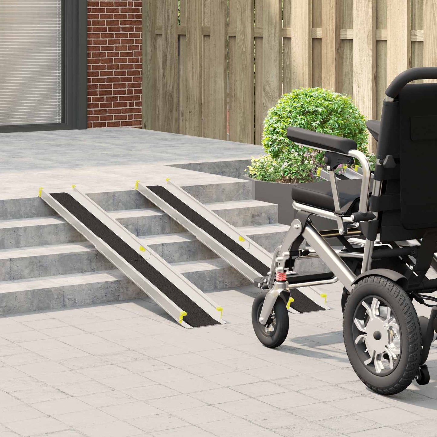 Rampe for rullestol 270 kg 2 pcs Svart 152 x 19 x 5,5 cm