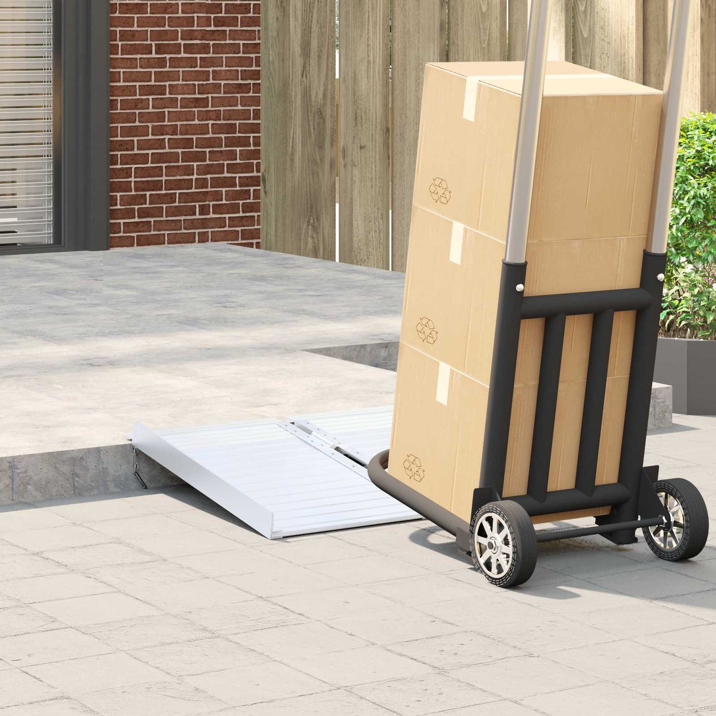 Rampe for rullestol 270 kg sølv 62 x 73 x 5 cm Aluminium