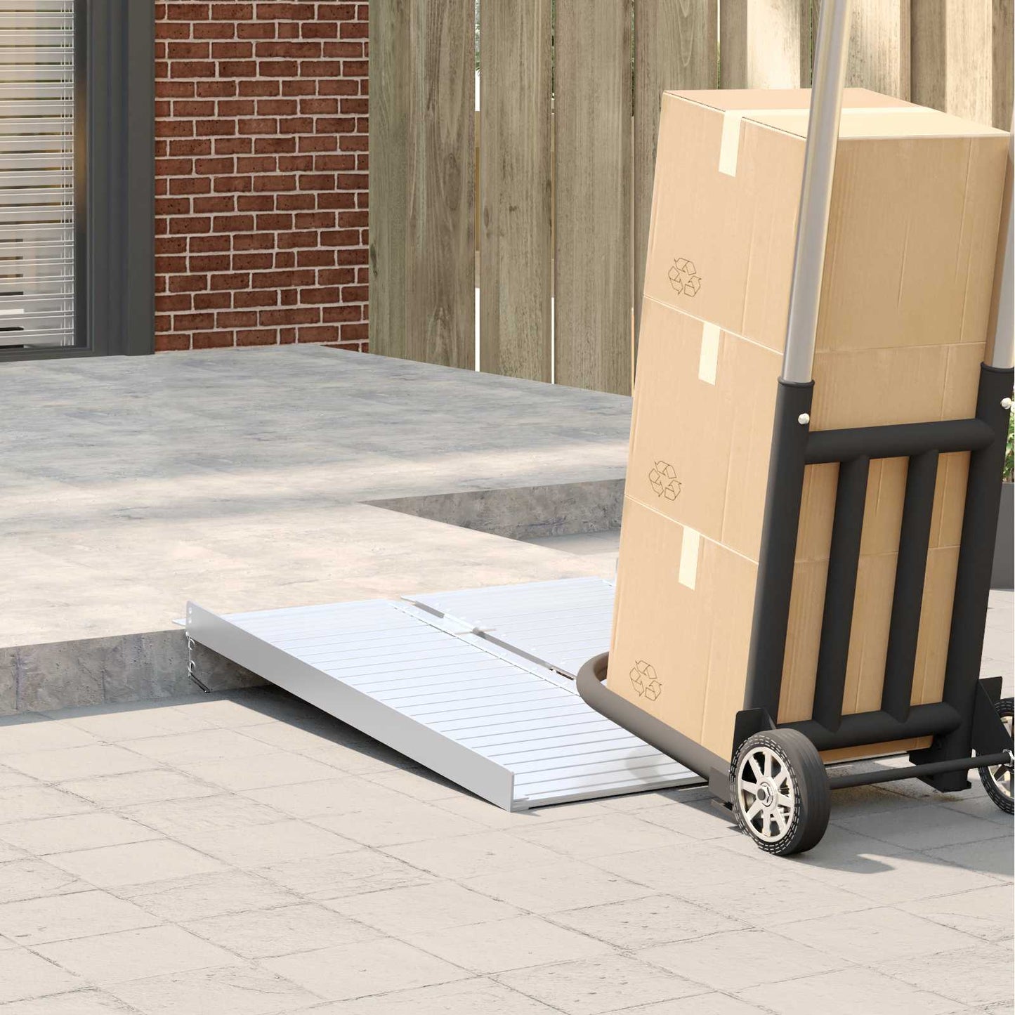 Rampe for rullestol 270 kg sølv 270 kg Aluminium