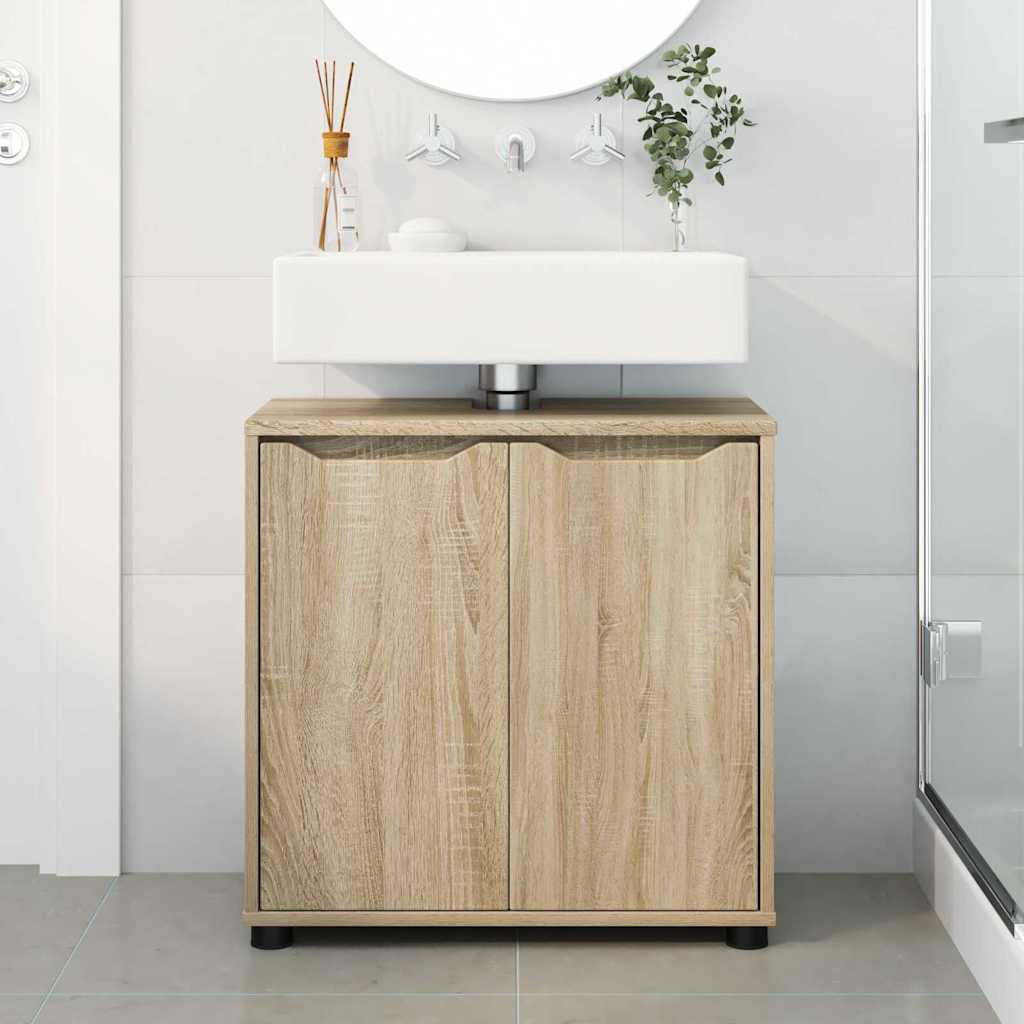 Bad vaskeskap med dør Sonoma eik 60 x 30 x 60 cm Konstruert tre
