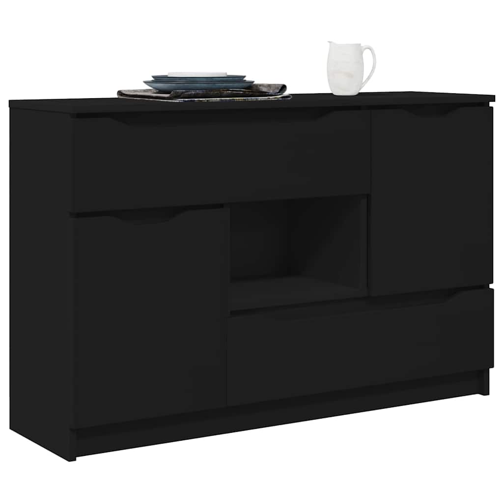 Serviesskap med skuff Svart 100 x 30 x 65,6 Konstruert tre