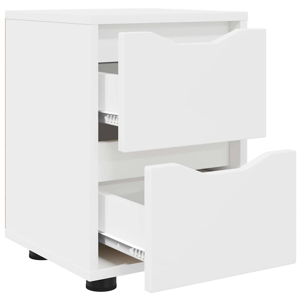 Nattbord med skuff 2 pcs Hvit 30,5 x 30 x 43 cm Konstruert tre