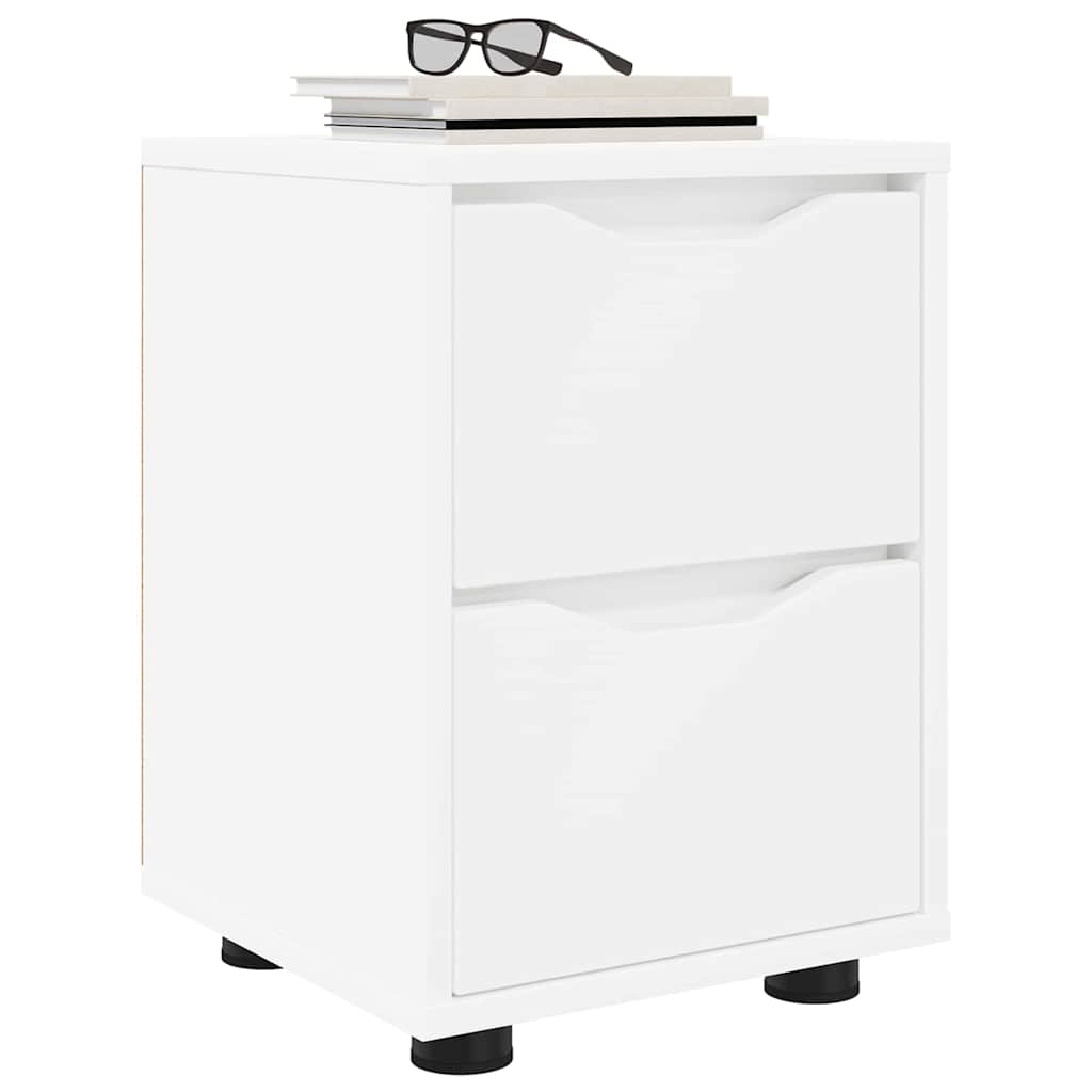 Nattbord med skuff 2 pcs Hvit 30,5 x 30 x 43 cm Konstruert tre