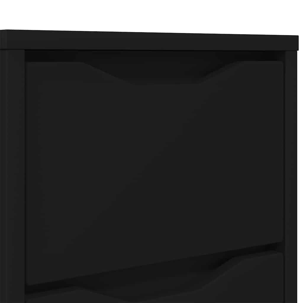 Nattbord med skuff 2 pcs Svart 30,5 x 30 x 43 cm Konstruert tre